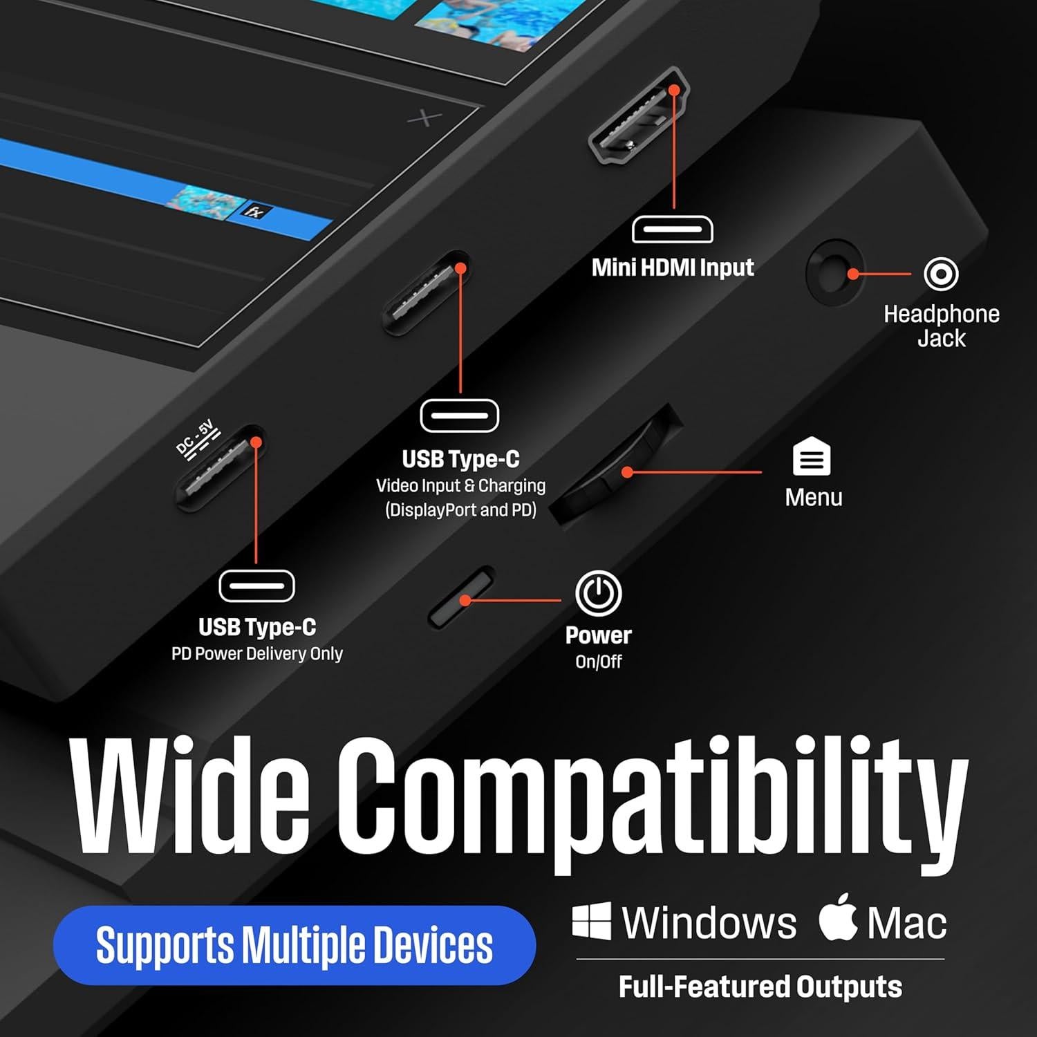 Monitor Portátil Westinghouse 15.6" FHD IPS 1080p con Altavoces