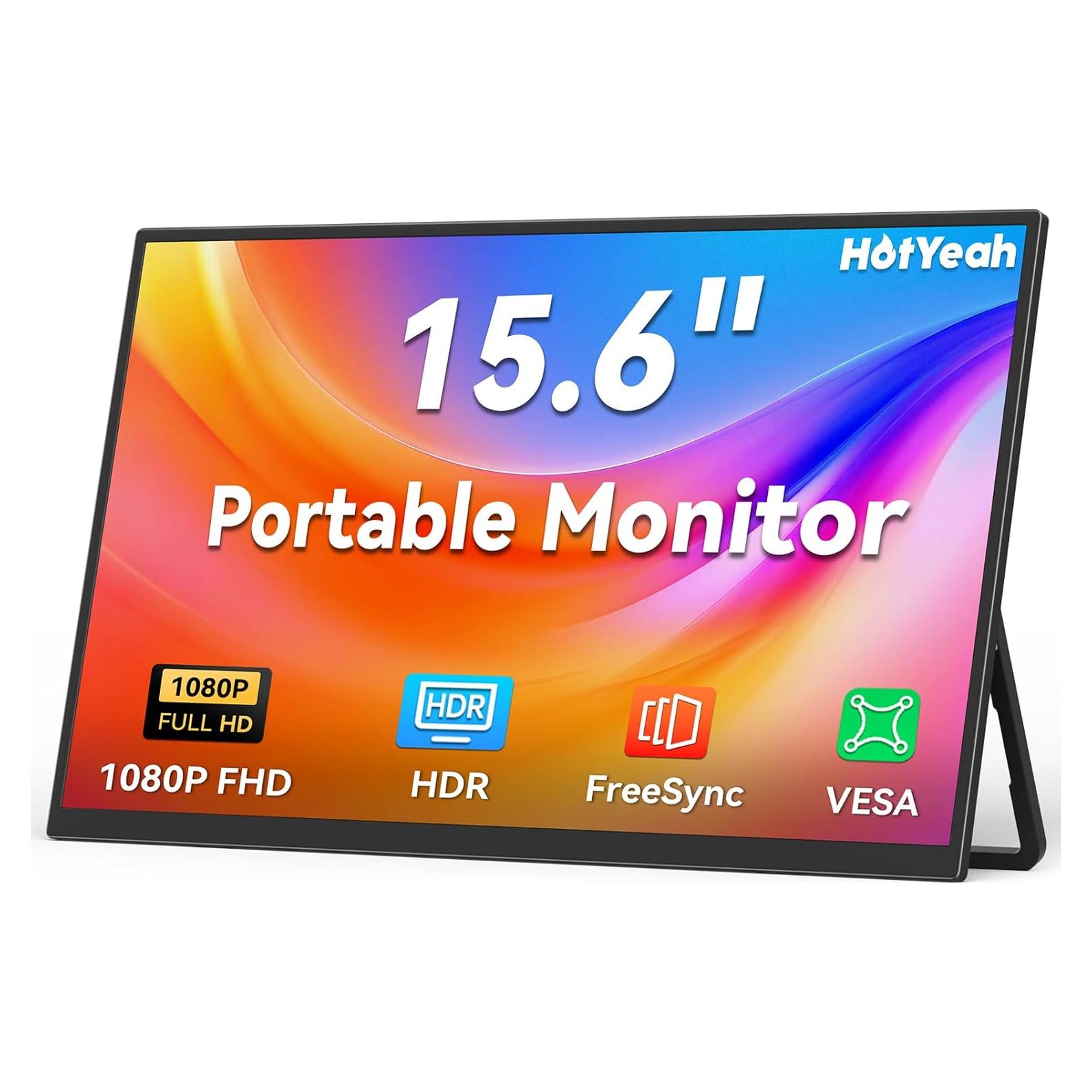 Monitor Portátil HotYeah 15.6" FHD 1080P USB-C HDMI IPS