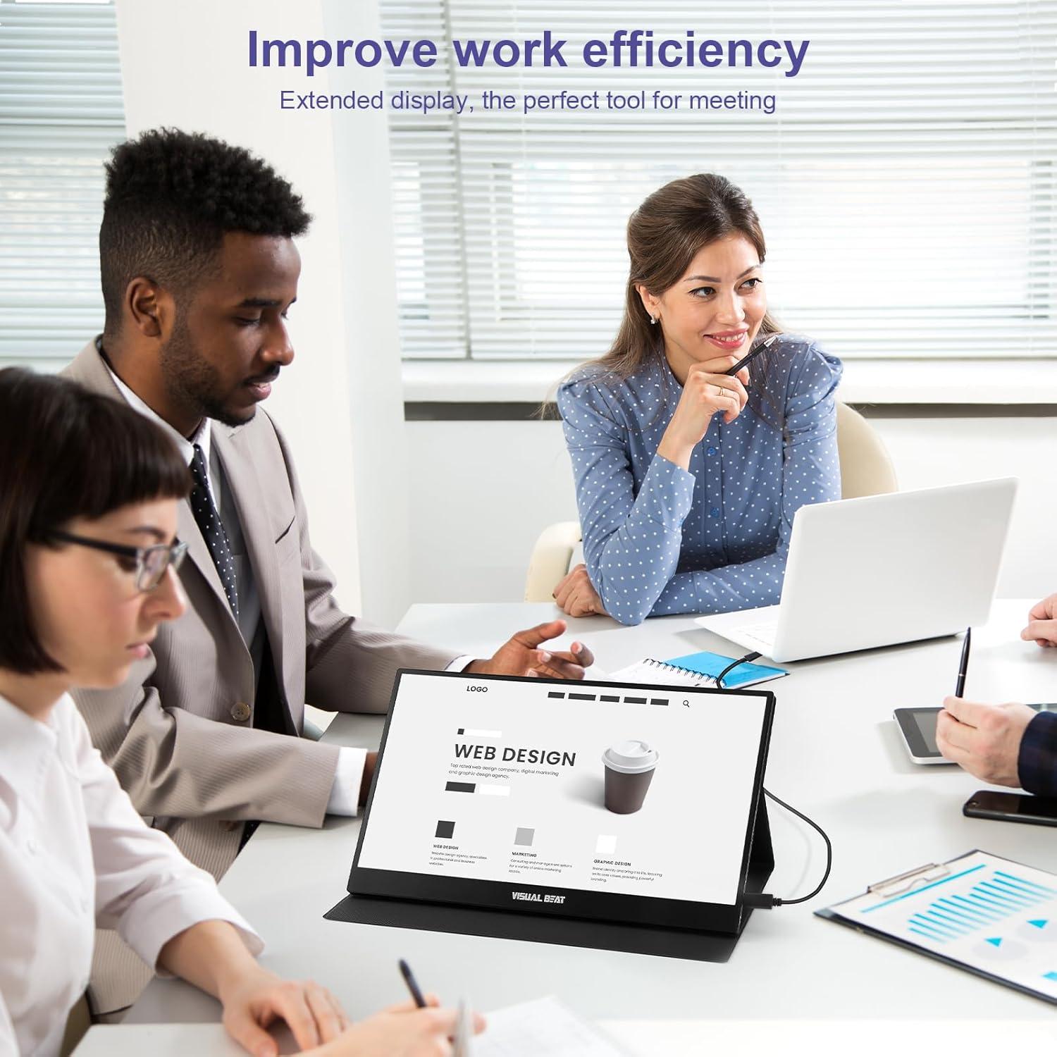 Monitor Portátil VISUAL BEAT 15.6" FHD 1080P USB-C HDMI IPS