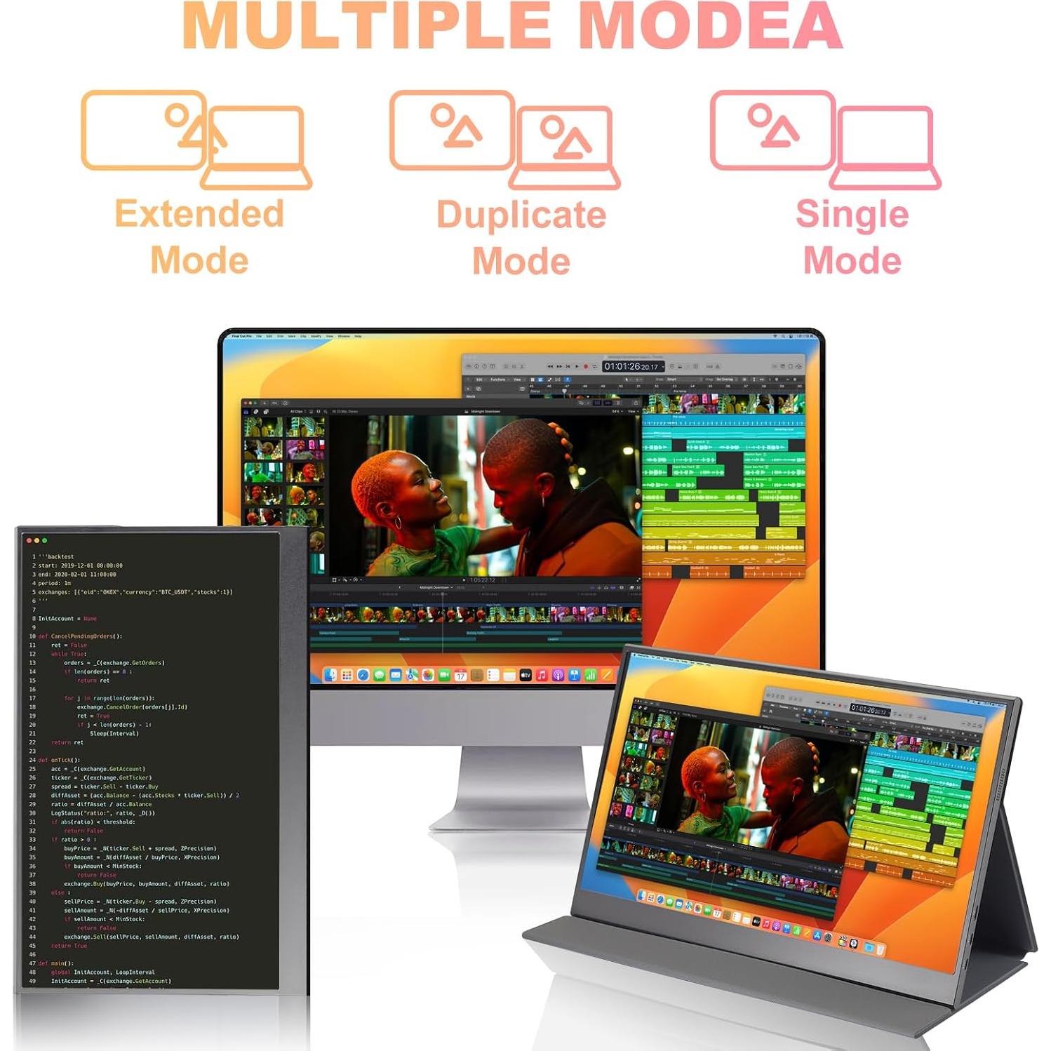 Monitor Portátil FLYZUNI 15.6" Full HD 1080P USB-C HDMI