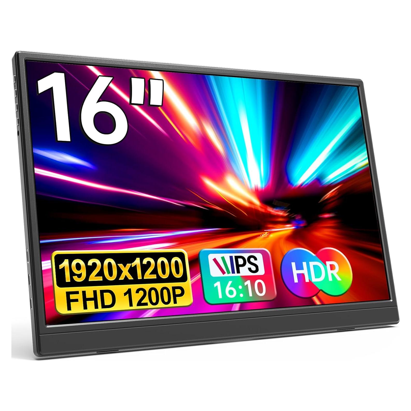 Monitor Portátil YPI 16" FHD 1920x1200 USB-C HDMI Delgado