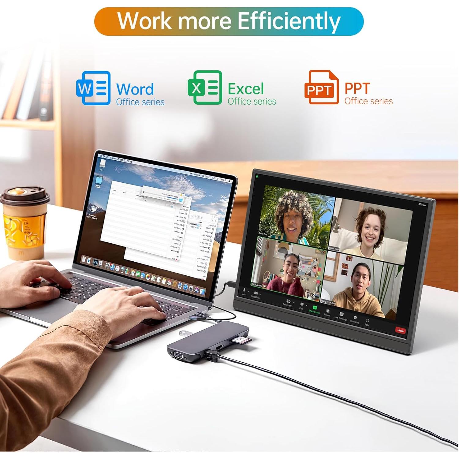 Monitor Portátil YPI 16" FHD 1920x1200 USB-C HDMI Delgado