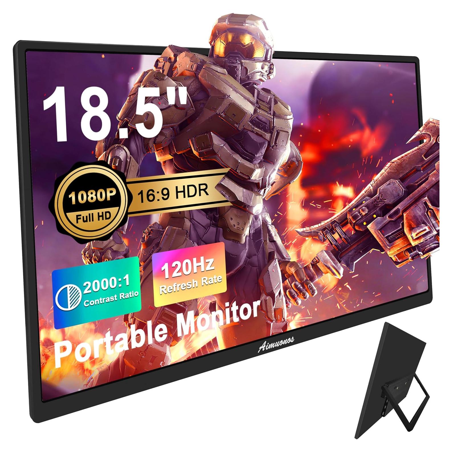 Monitor Portátil 18.5" Aimuonos FHD 1920x1080 120Hz HDMI