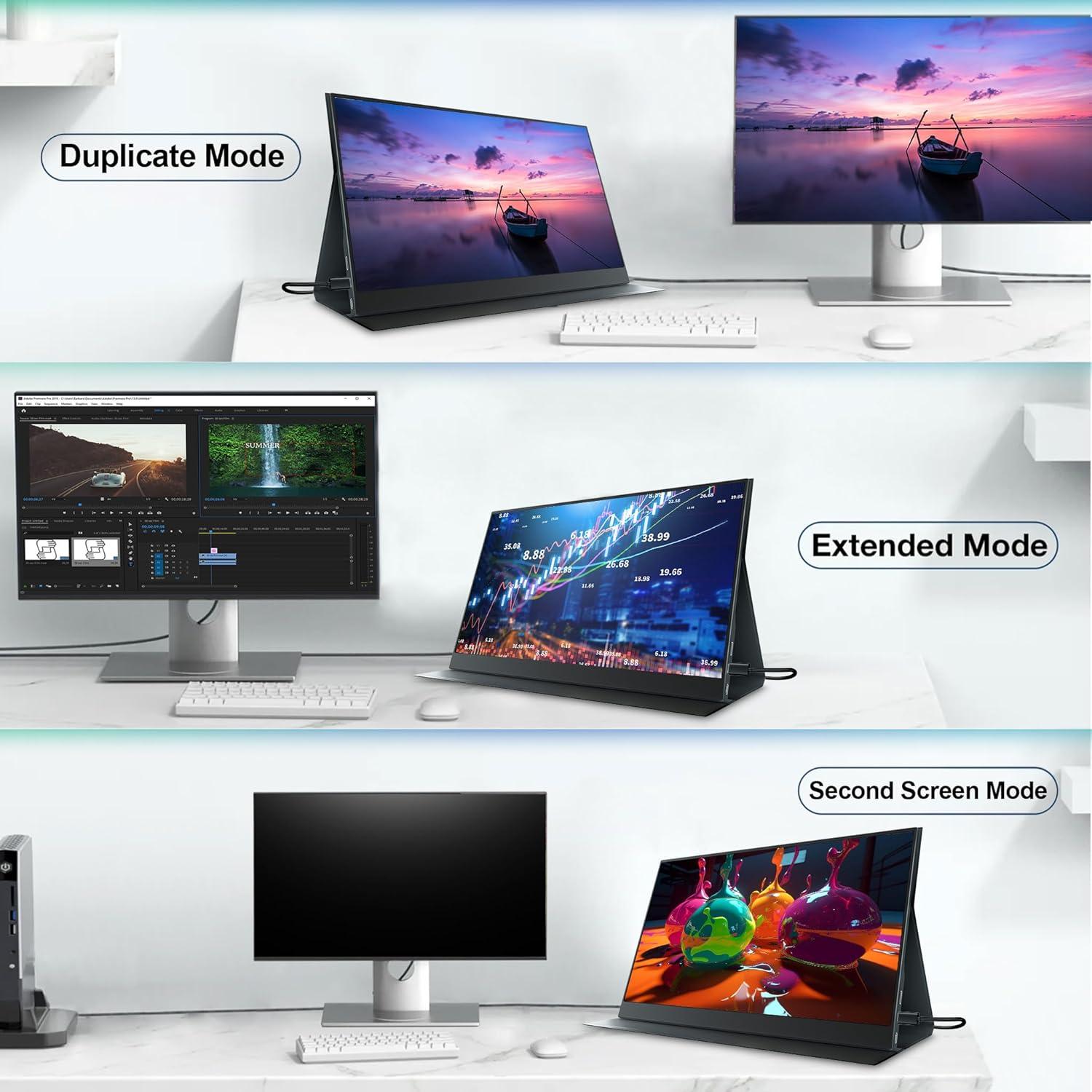 Monitor Portátil FHD 15.6" XINHENGTAI 1080P USB-C HDMI