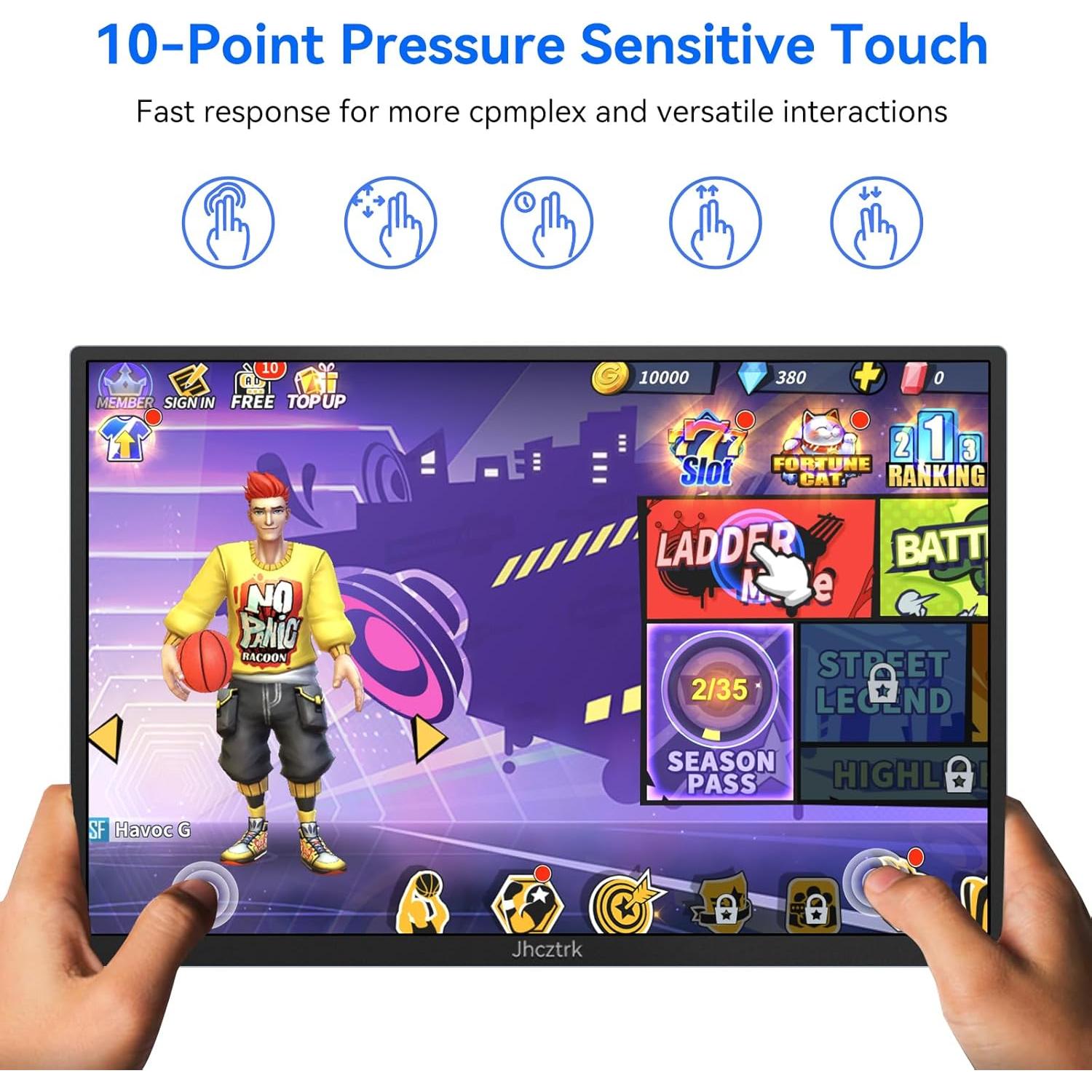 Monitor Portátil Táctil 14" Jhcztrk FHD 1920x1200 USB-C