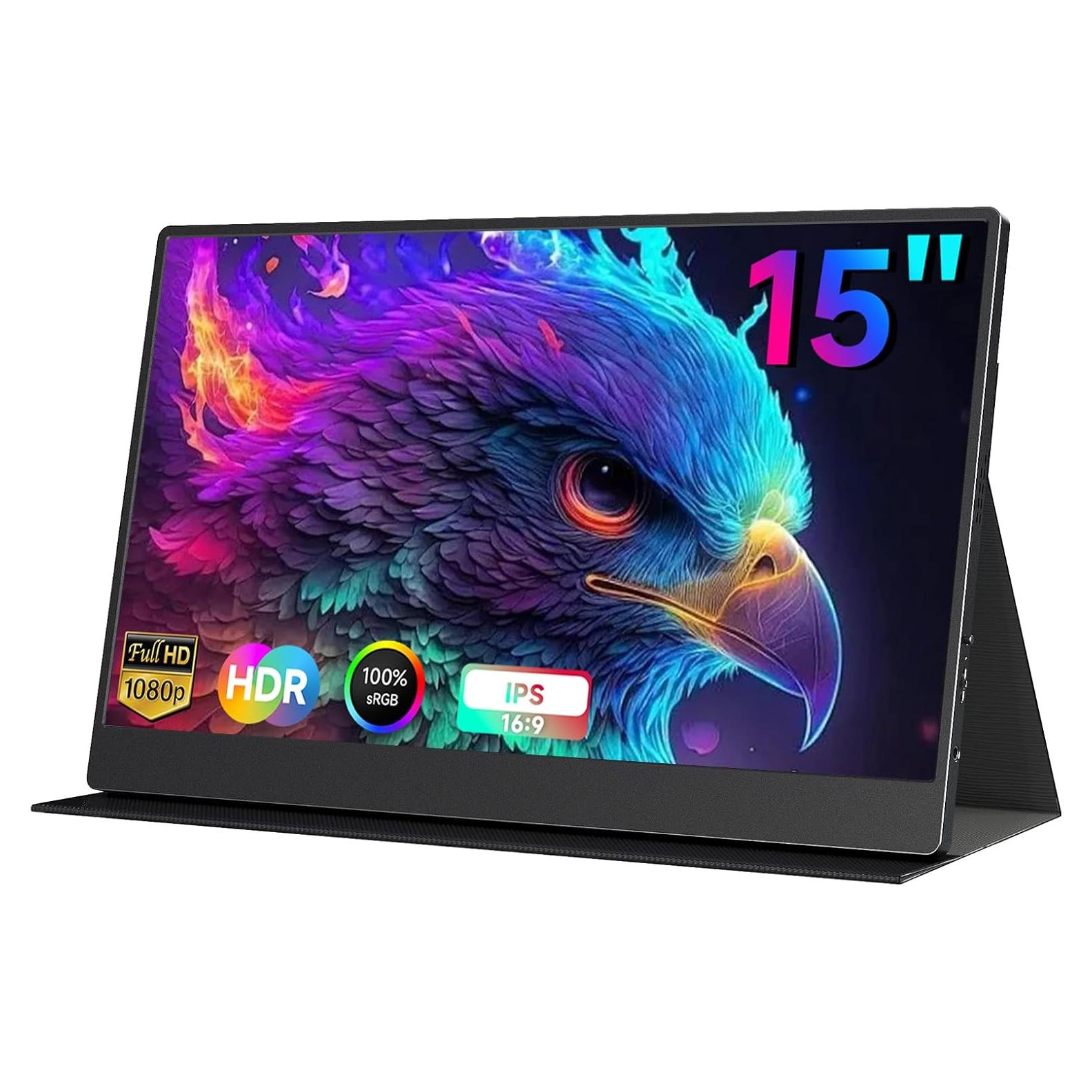 Monitor Portátil AYY 15" FHD 1080P USB-C HDMI Ultra Delgado