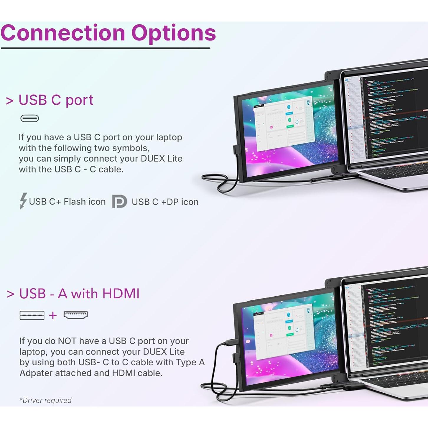 Monitor Portátil Duex Plus DS Mobile Pixels 13.3" Full HD