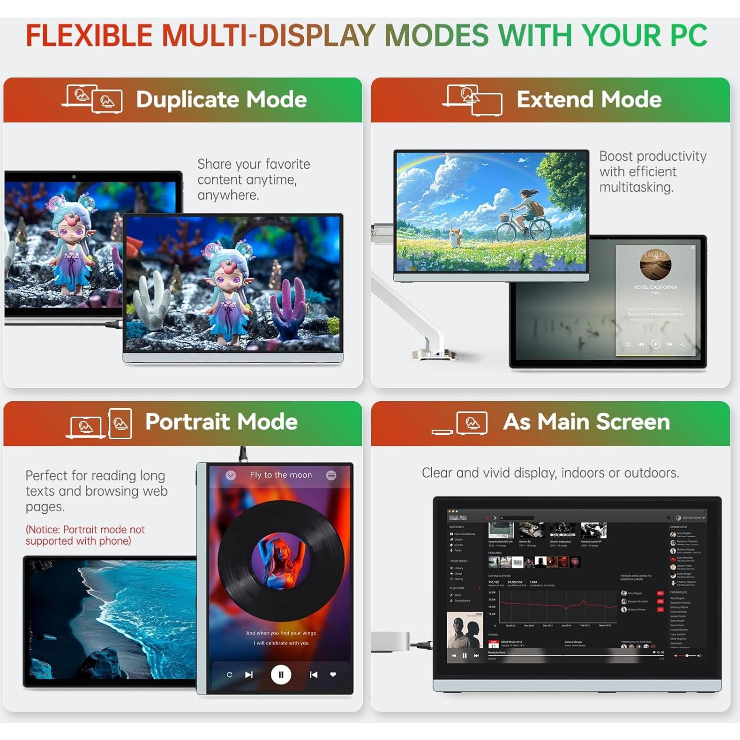 Monitor Portátil Intehill Q14ZA 14" 2.5K HDMI 100% sRGB