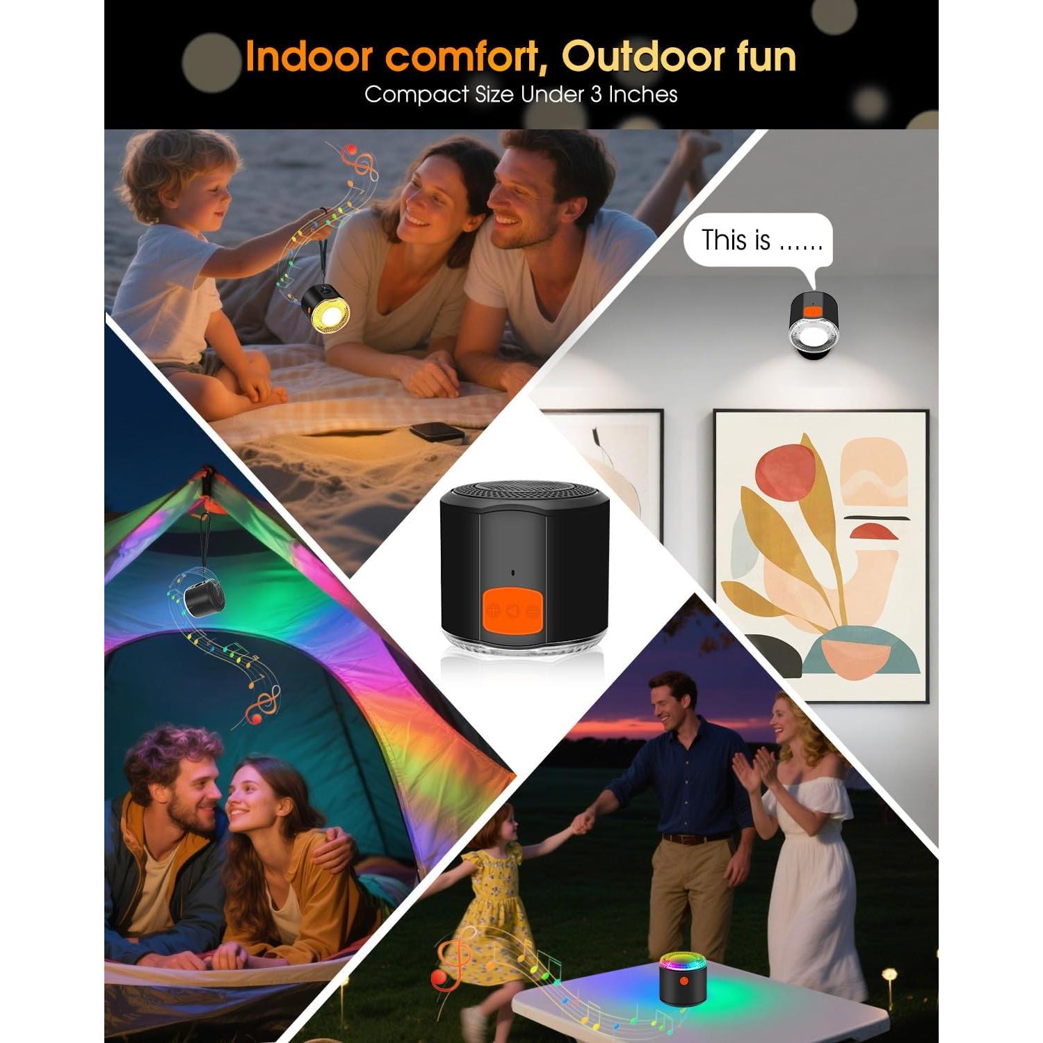 Parlante Mini Bluetooth Inalámbrico CONONLUX ML01 con Luz RGB