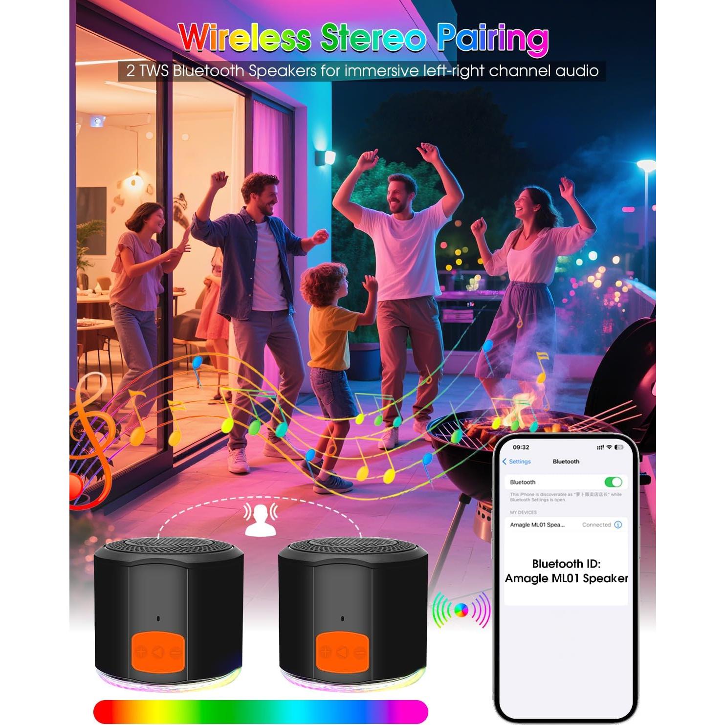 Parlante Mini Bluetooth Inalámbrico CONONLUX ML01 con Luz RGB