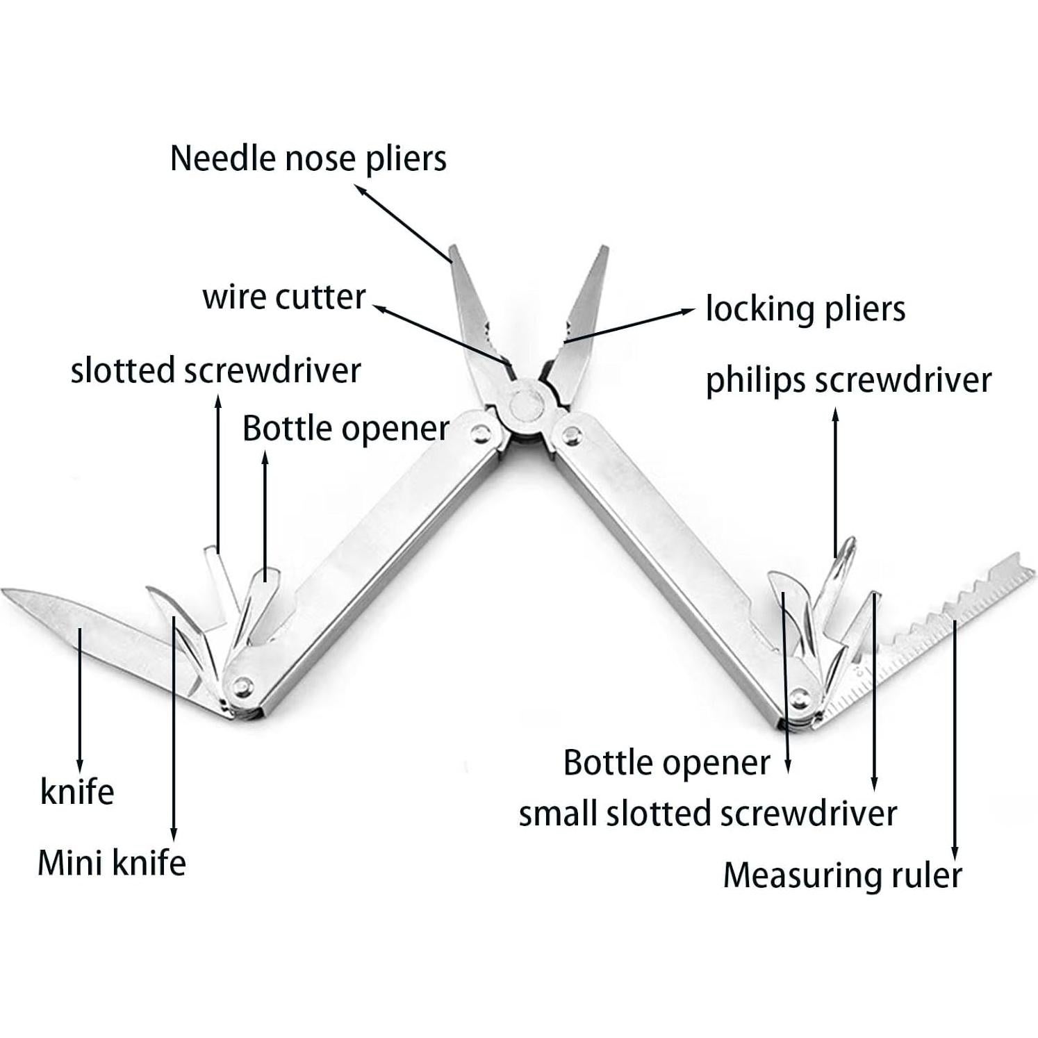 Alicate Multiusos 11-en-1 FEIZII Acero Inoxidable con Funda