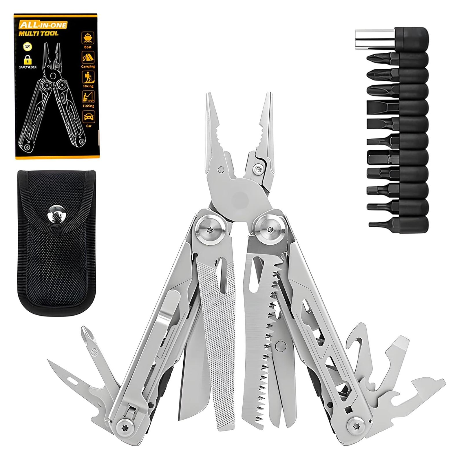 Multiherramienta 16-en-1 aiGear de Acero Inoxidable con Bloqueo