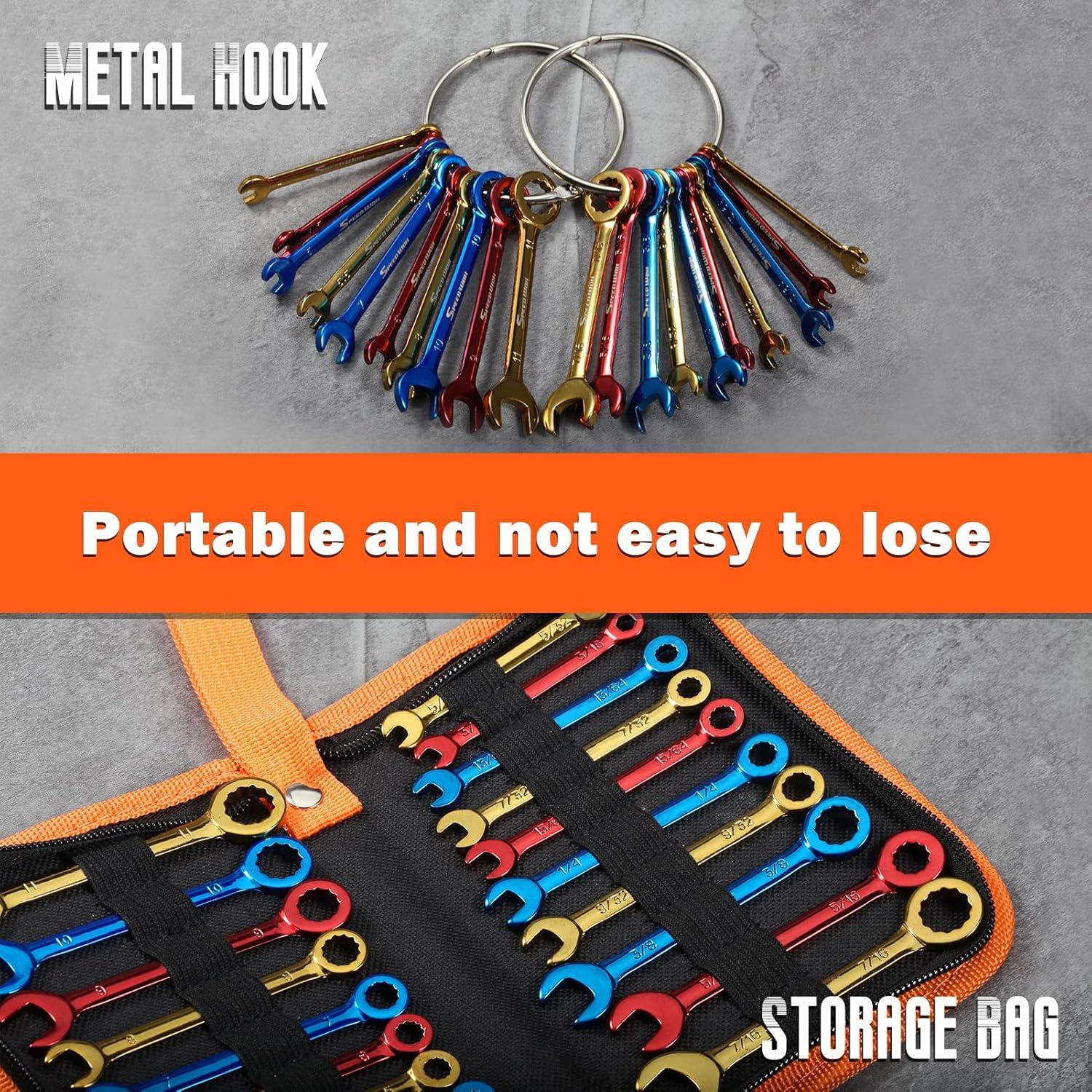 Juego de Llaves Combinadas LEONTOOL 20 PCS 4-11mm y SAE