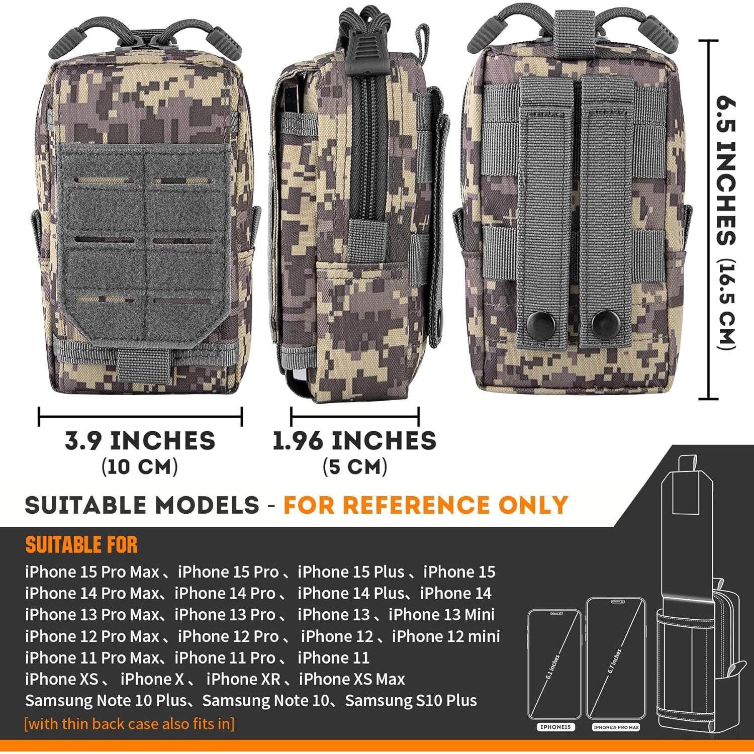 Funda Táctica Molle bvya para Teléfonos 4.7"-6.9" Gris