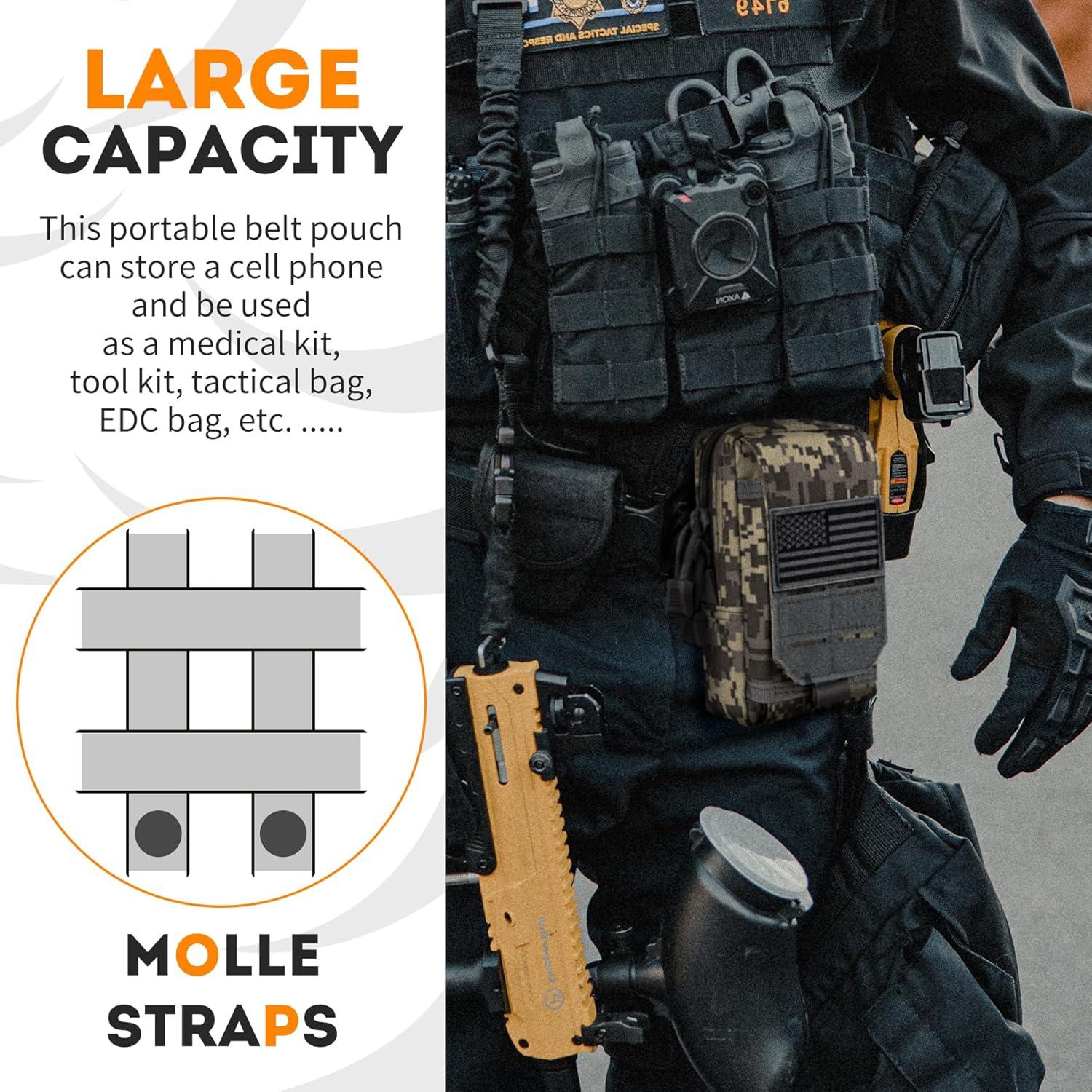 Funda Táctica Molle bvya para Teléfonos 4.7"-6.9" Gris