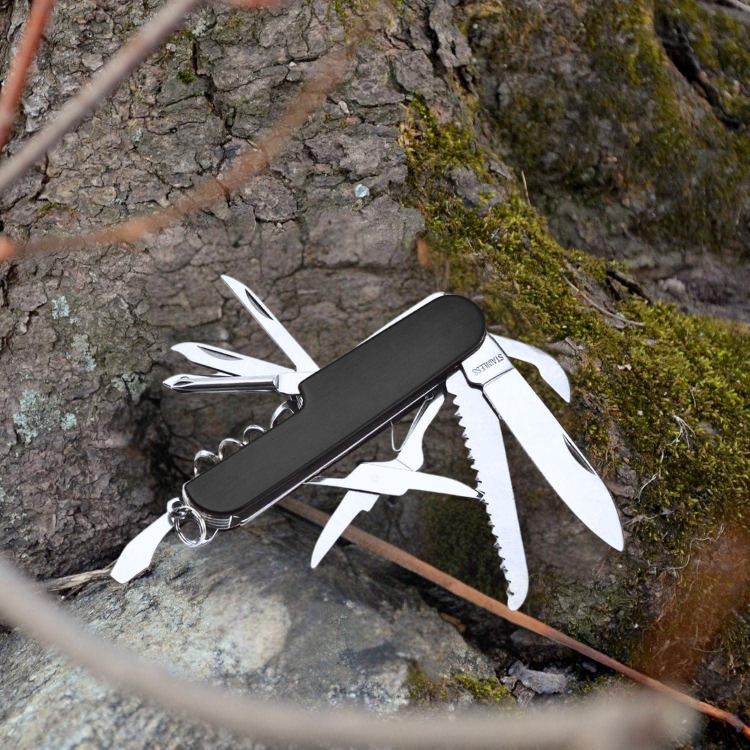 Cuchillo de bolsillo multifuncional Genérico 11 en 1 Negro