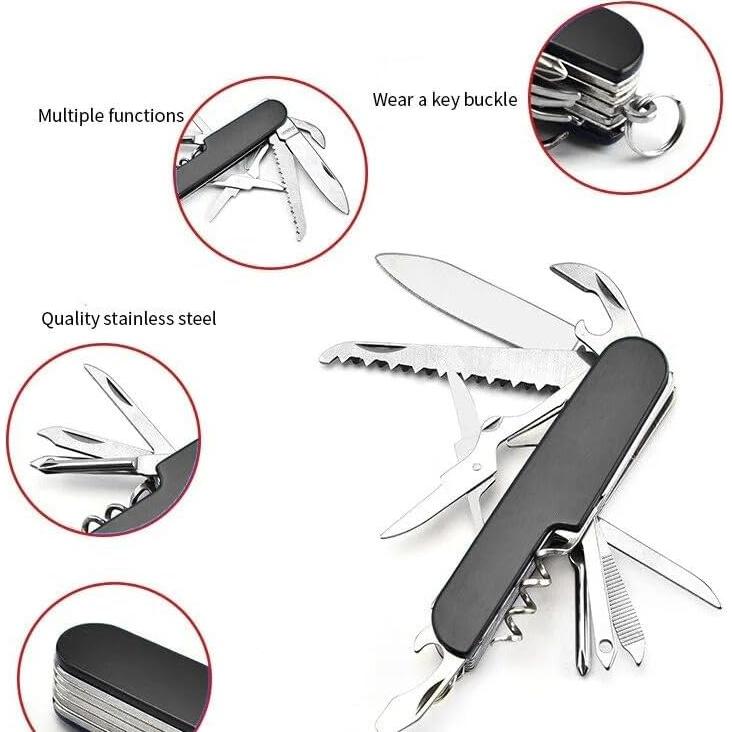 Cuchillo de bolsillo multifuncional Genérico 11 en 1 Negro