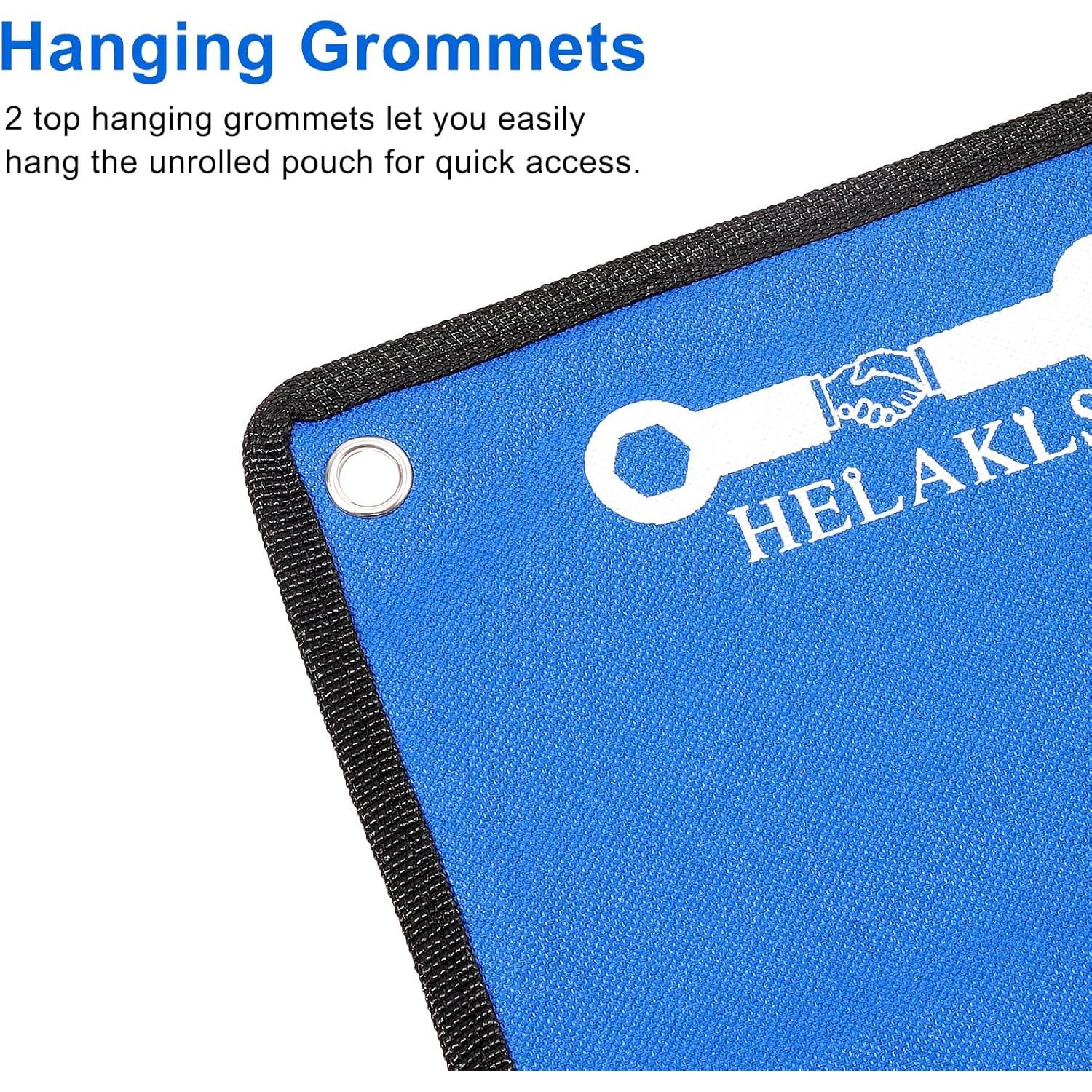 Organizador de Llaves Enrollado HELAKLS - 13 Bolsillos Lona Azul