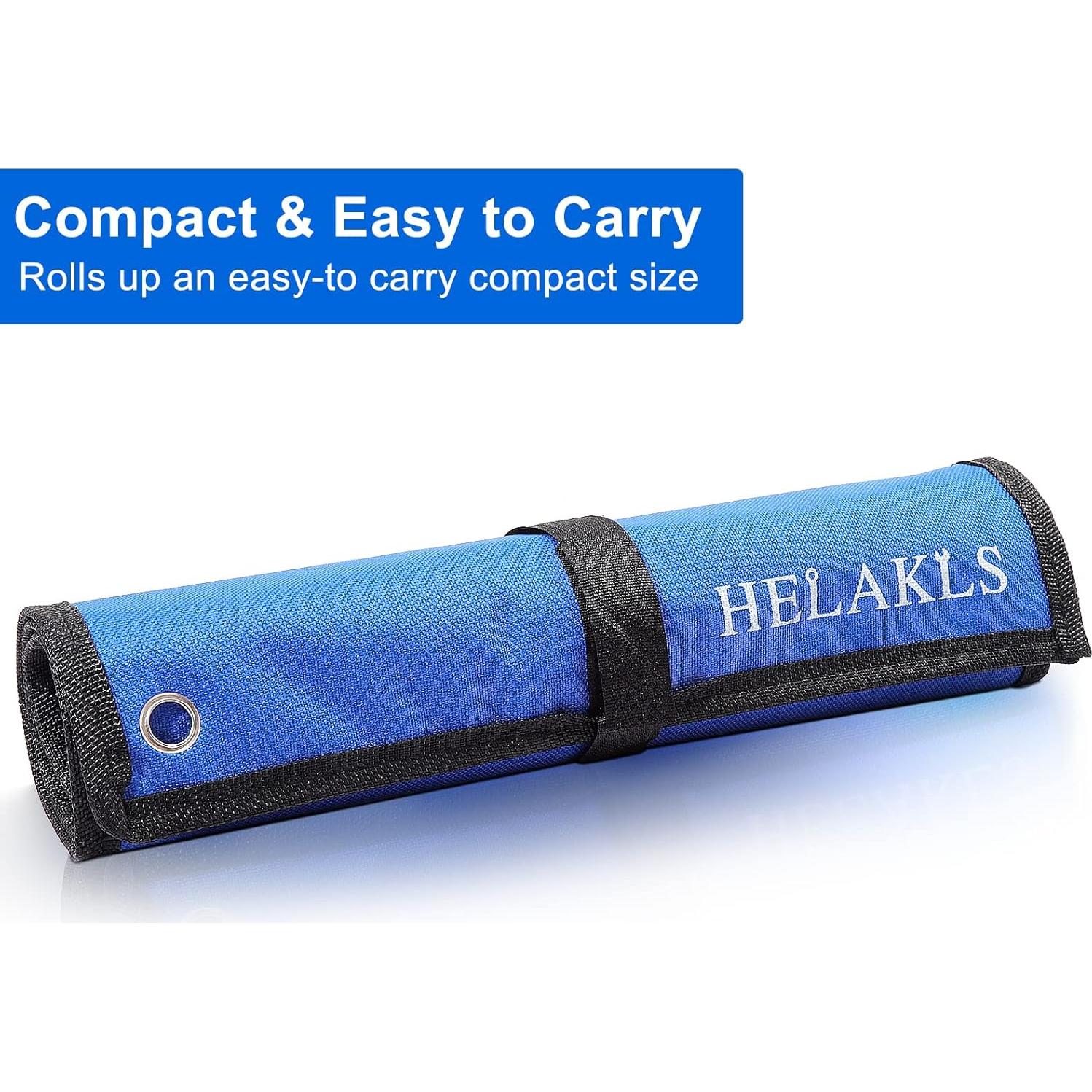 Organizador de Llaves Enrollado HELAKLS - 13 Bolsillos Lona Azul