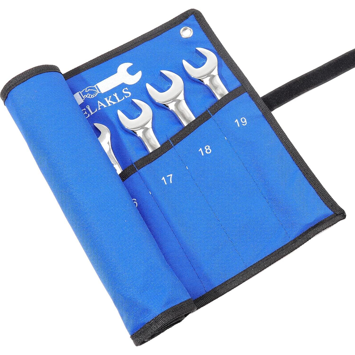 Organizador de Llaves Enrollado HELAKLS - 13 Bolsillos Lona Azul