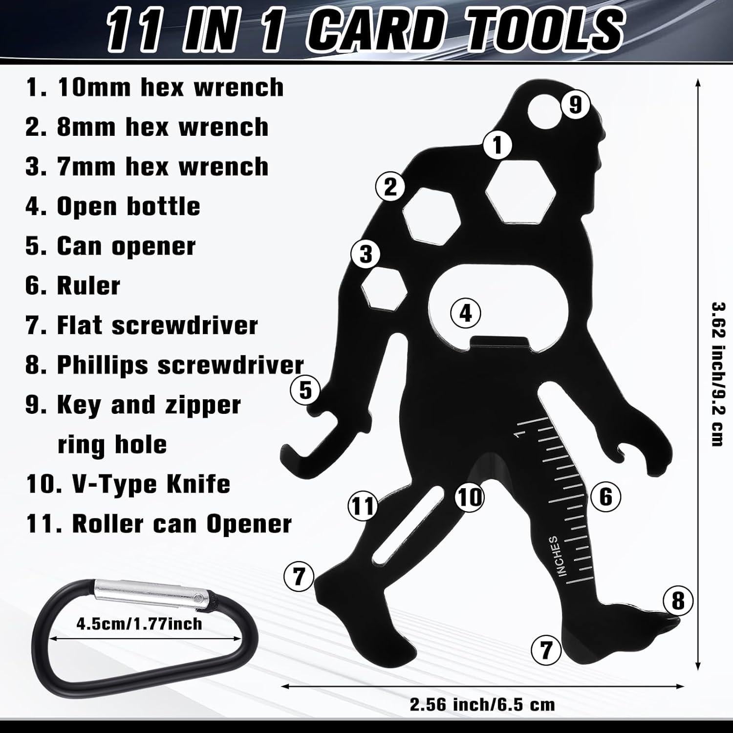 Herramienta 11-en-1 Cholemy Negro Acero Inoxidable Compacta