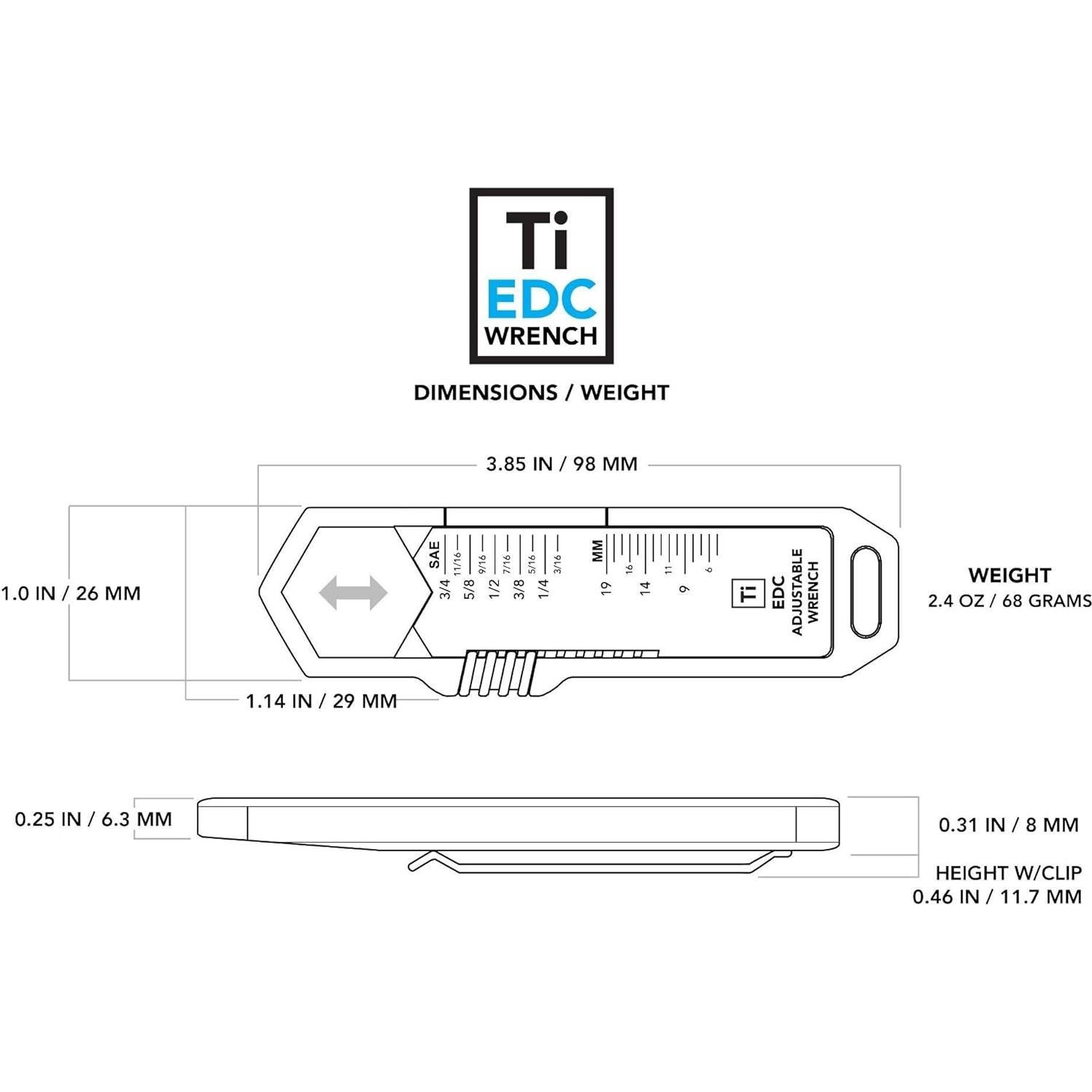 Llave Ajustable EDC Ti Big Idea Design 4.76-19 mm
