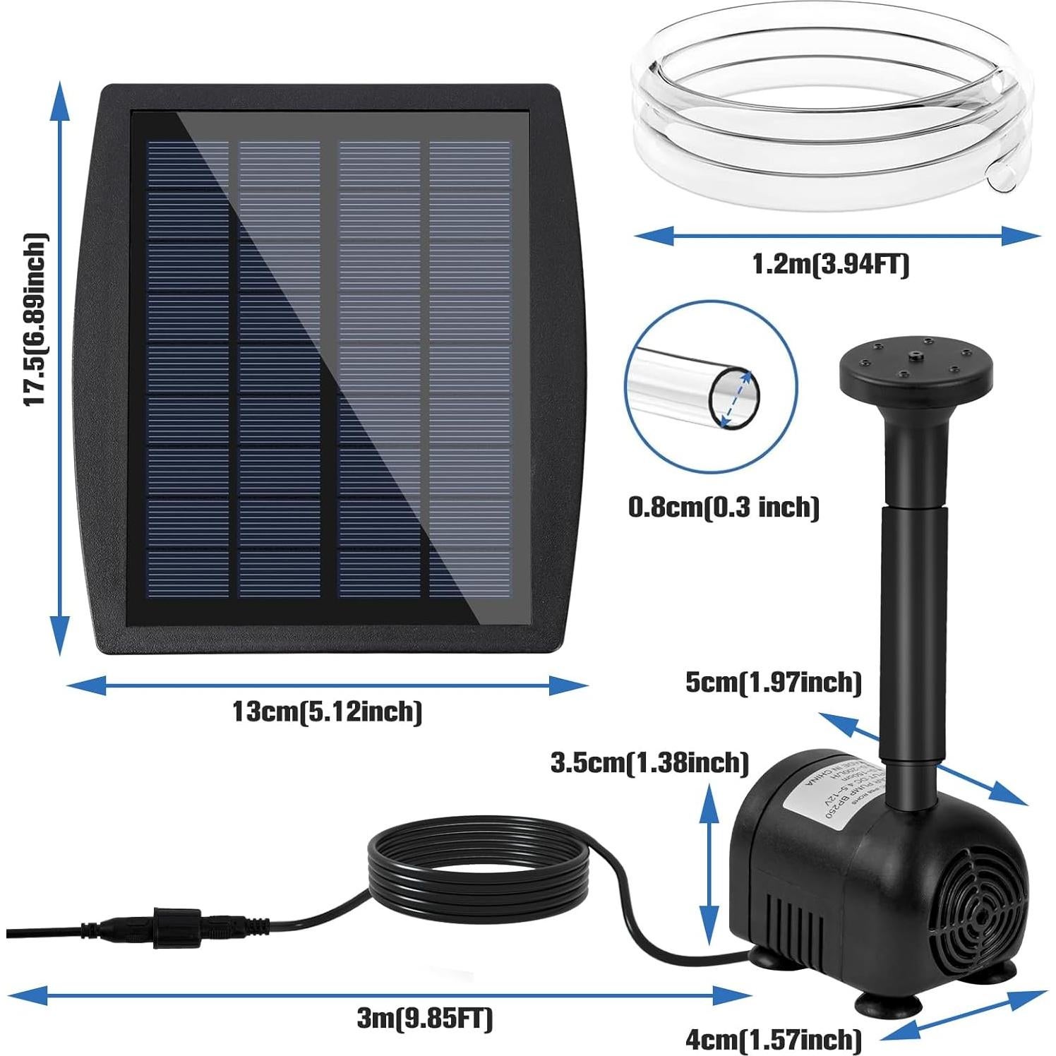 Bomba de Fuente Solar Ddcafor 2.5W para Jardín y Baños de Aves