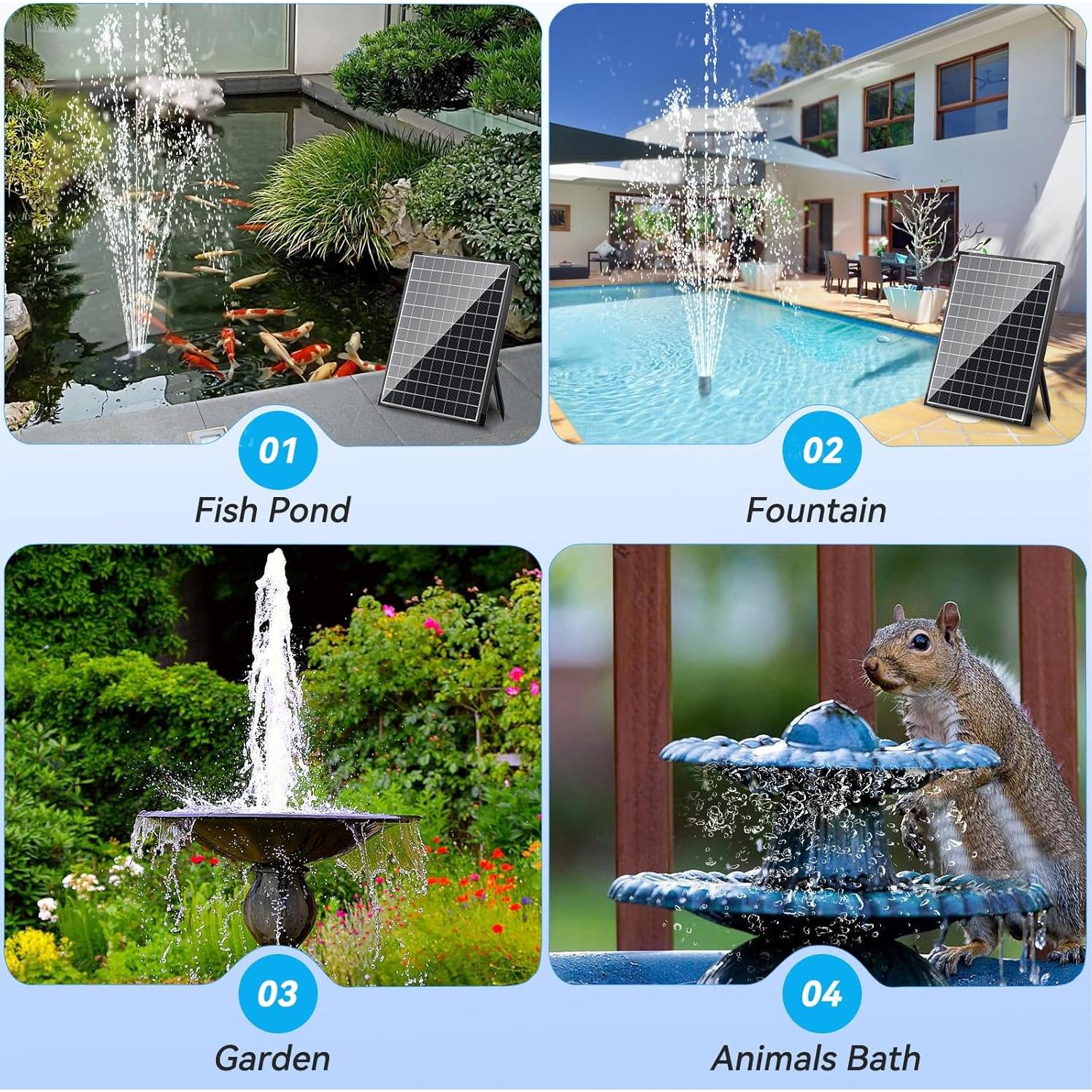 Bomba de Agua Solar POPOSOAP 25W con Flujo Ajustable