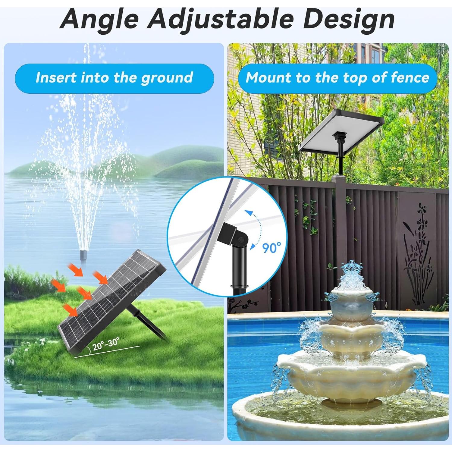 Bomba de Agua Solar POPOSOAP 25W con Flujo Ajustable