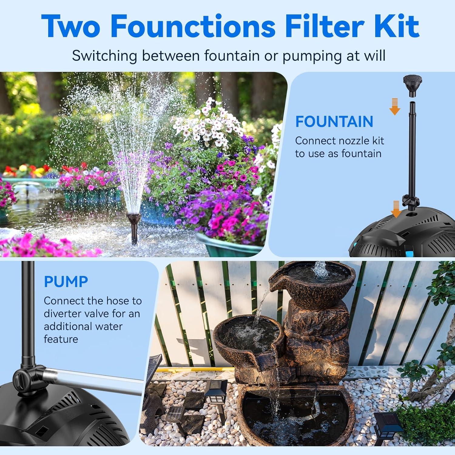 Filtro Solar para Estanque POPOSOAP 70W con Bomba 580GPH