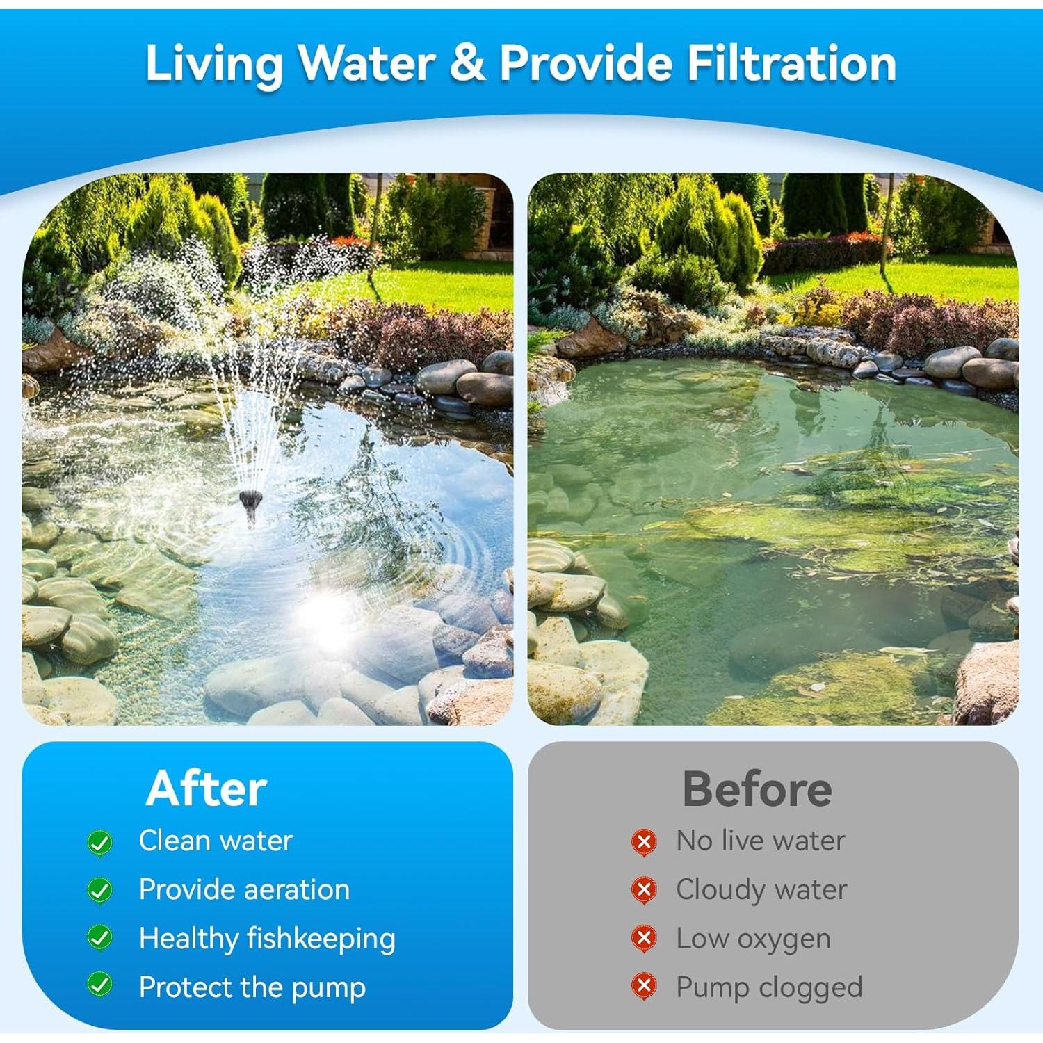 Filtro Solar para Estanque POPOSOAP 70W con Bomba 580GPH