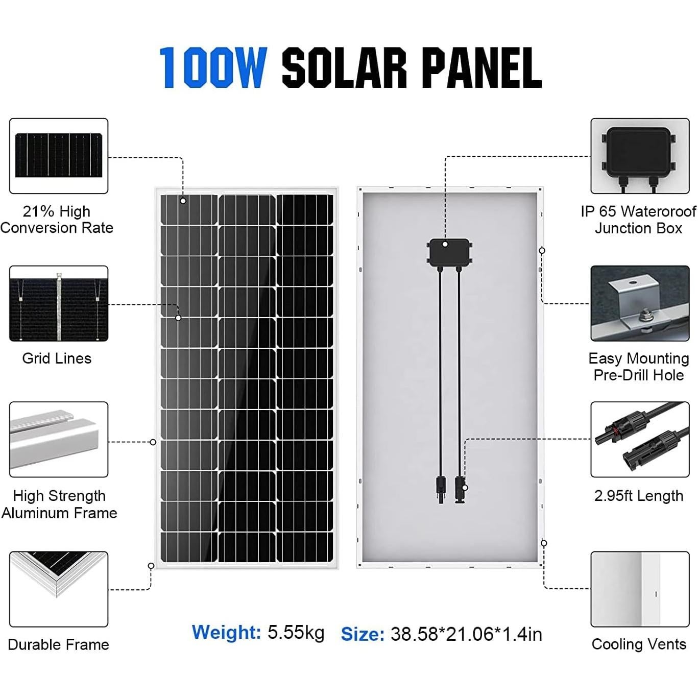 Kit de Bomba de Agua Solar ECO-WORTHY 200W + Batería 50Ah
