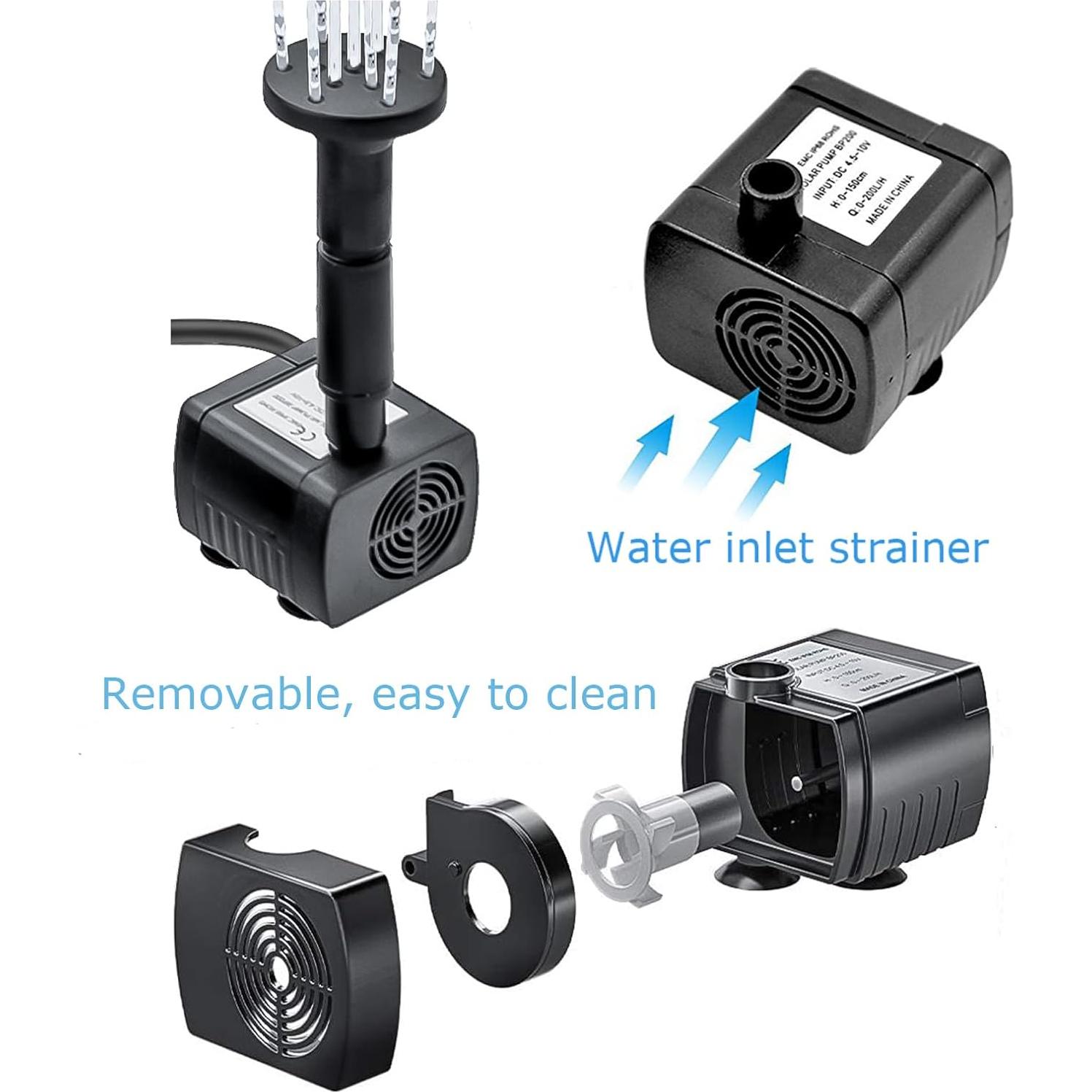 Fuente de Baño de Pájaros Solar Lewisia 1.5W con Bomba USB