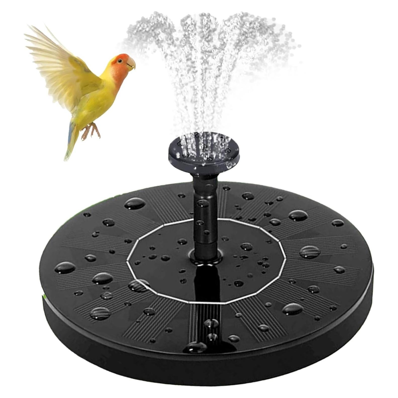 Fuente de Agua Solar Honche 1.5W con 6 Boquillas Intercambiables