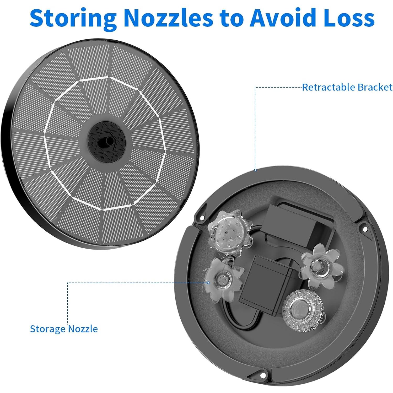 Fuente Solar de Agua AISITIN 3.5W Flotante para Jardín