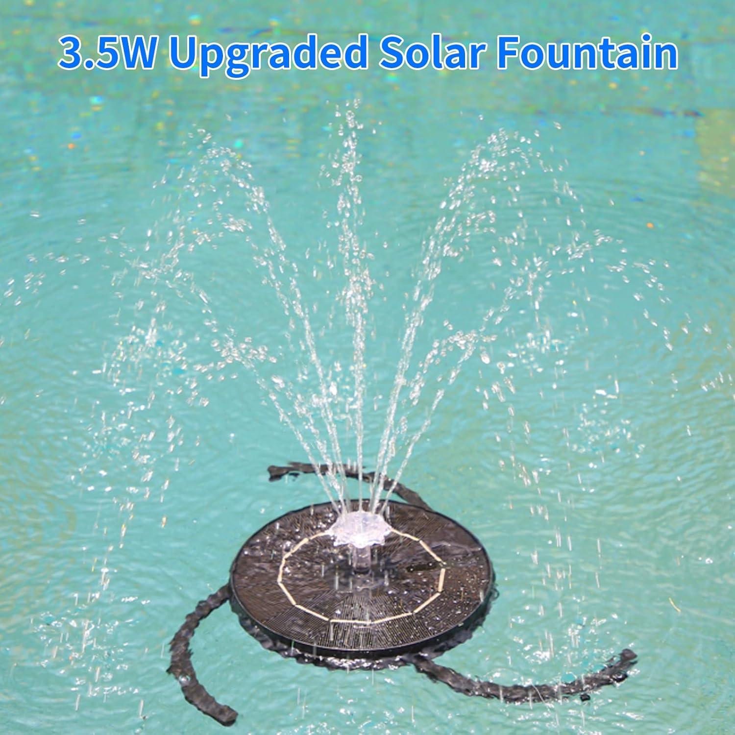 Fuente Solar de Agua AISITIN 3.5W Flotante para Jardín