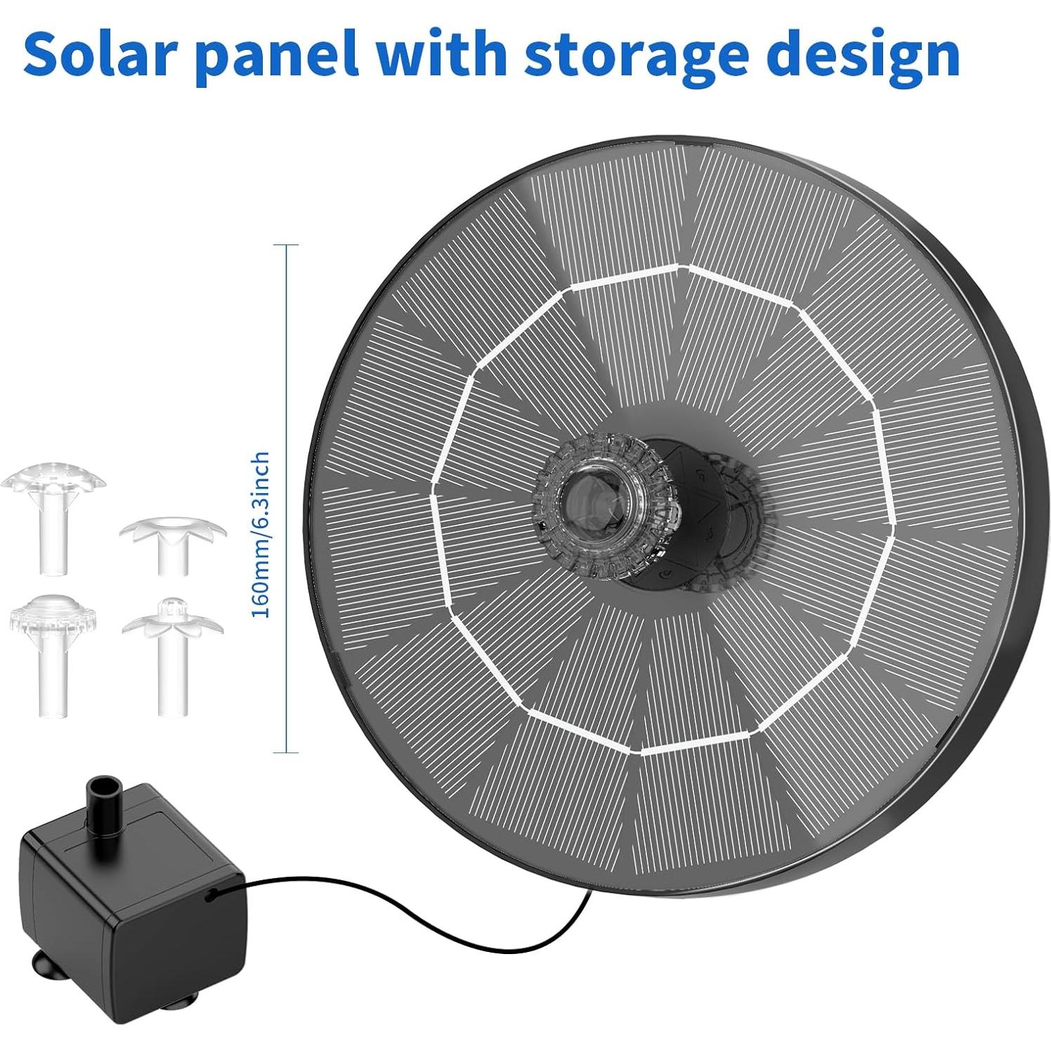 Fuente Solar de Agua AISITIN 3.5W Flotante para Jardín