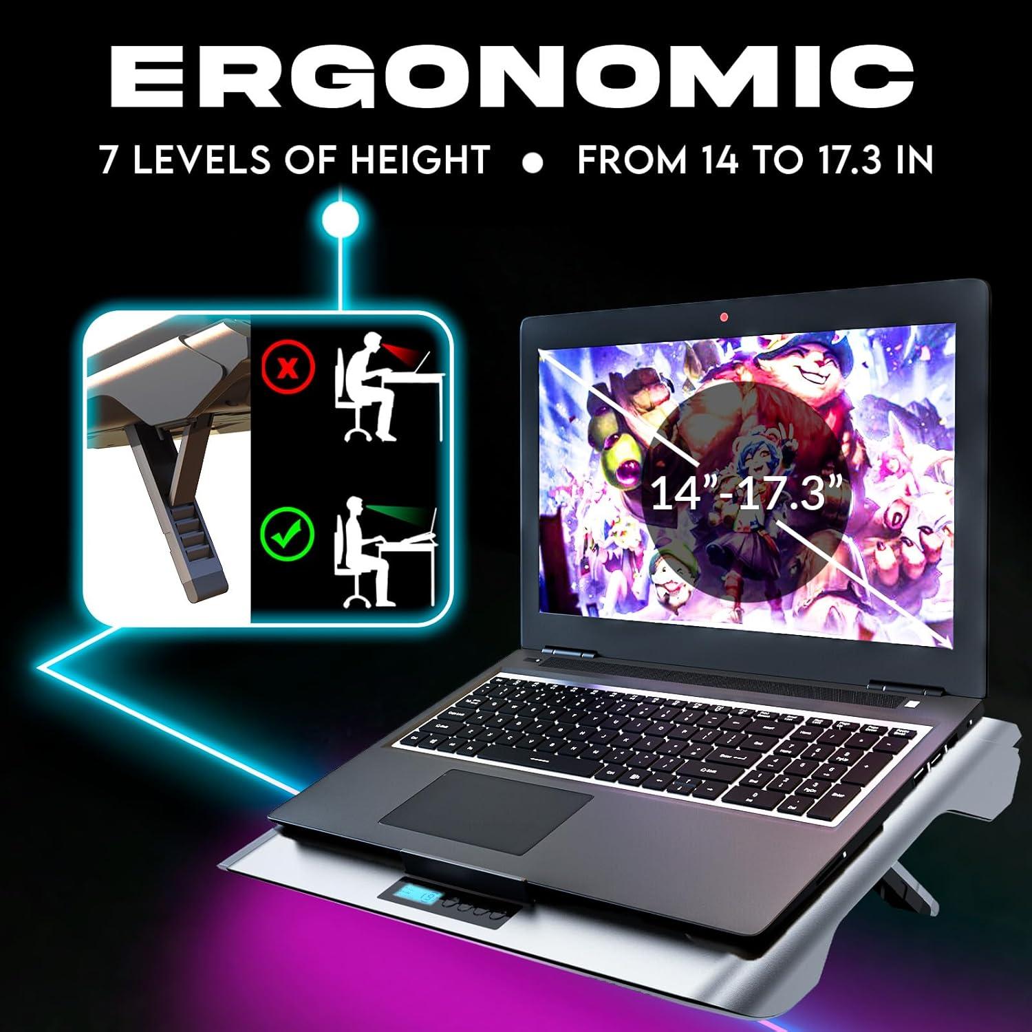 KLIM Everest Pad de Refrigeración para Laptop 14" a 17.3"