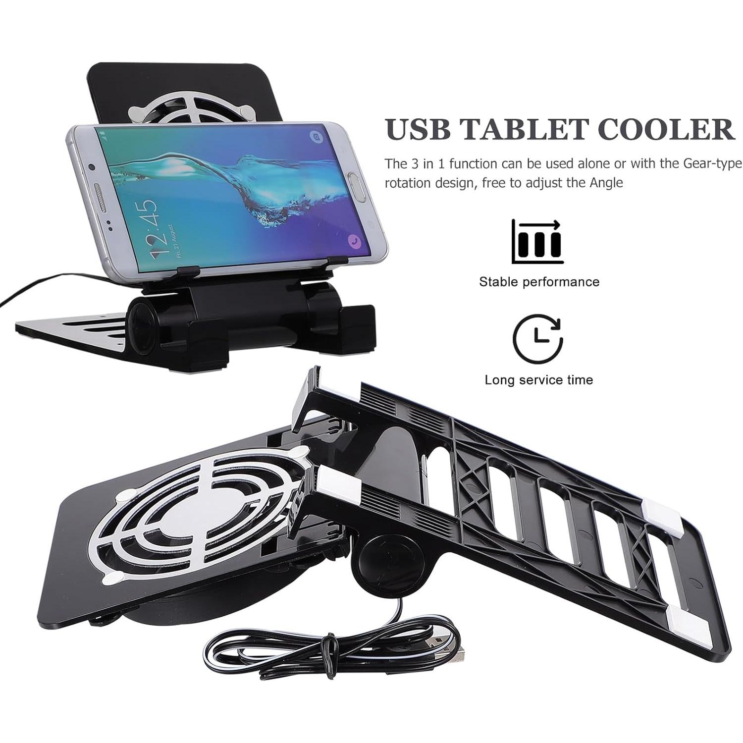 Soporte Plegable para Laptop y Teléfono con Ventilador USB Abaodam