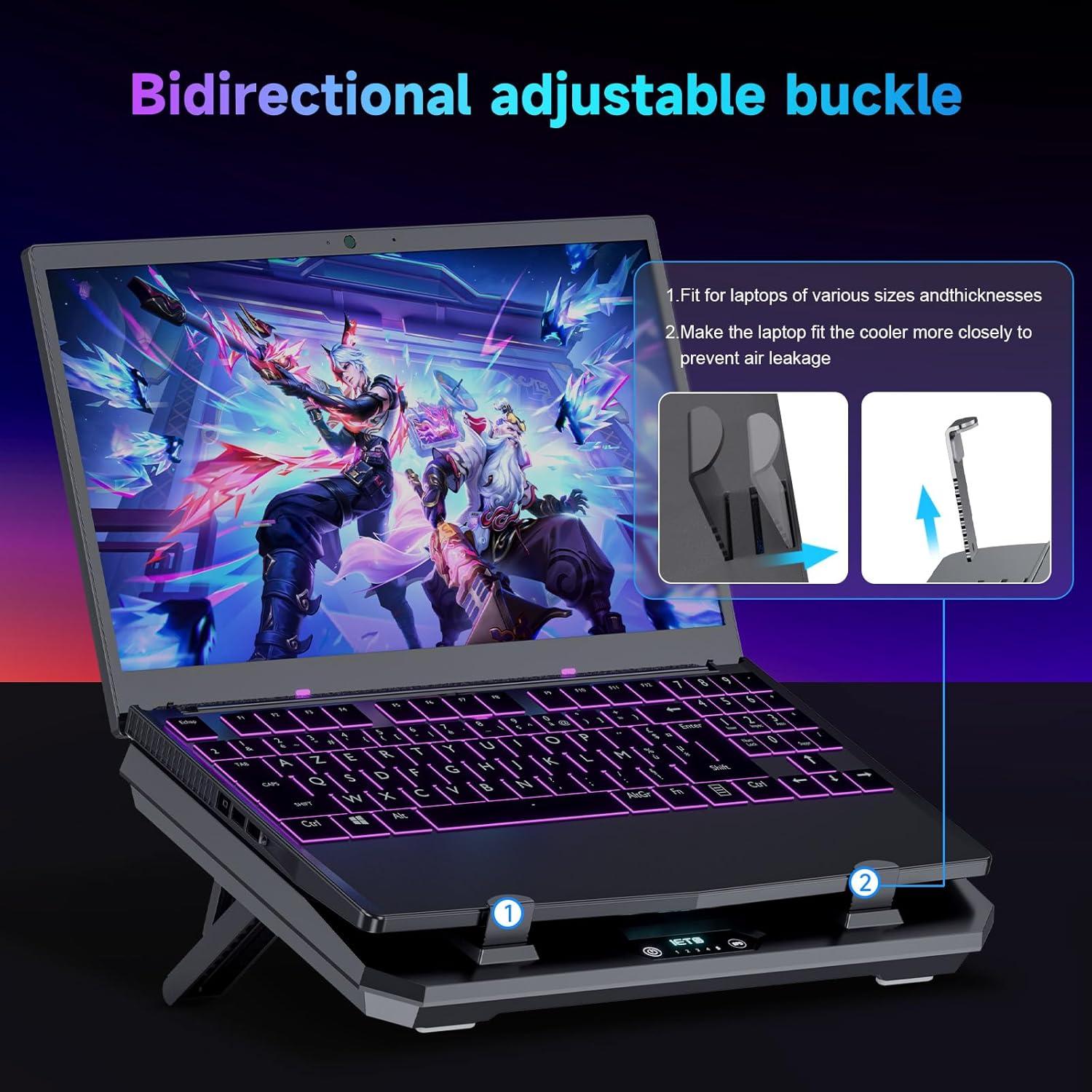 Enfriador de Laptop IETS GT300B1 con Soporte Ajustable 10-17"