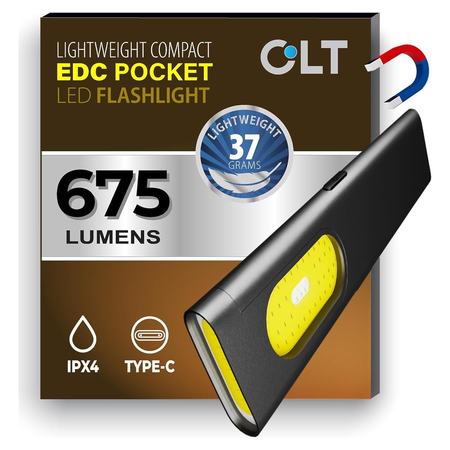 Linterna LED Recargable CLT-60009, Compacta y Resistente al Agua