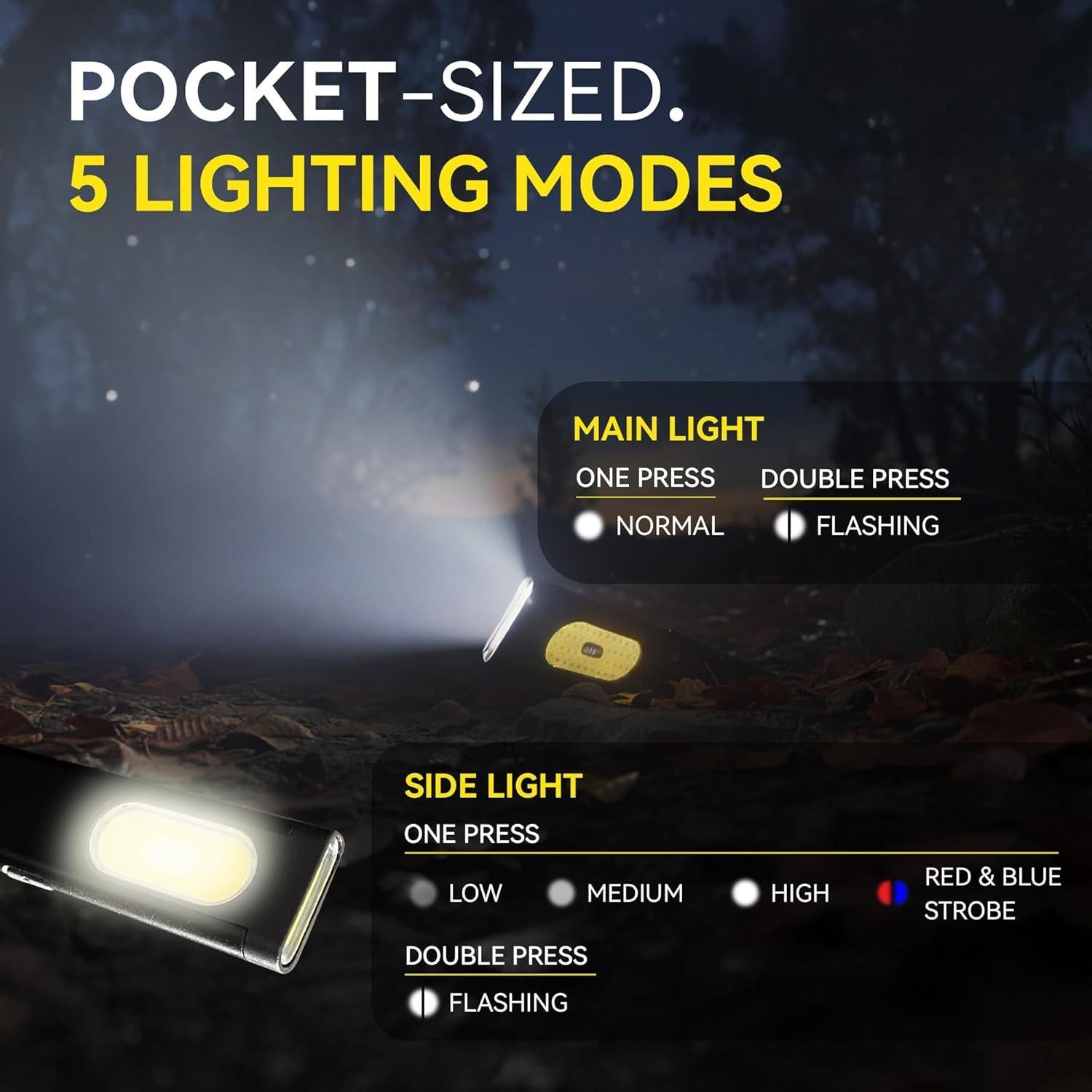 Linterna LED Recargable CLT-60009, Compacta y Resistente al Agua