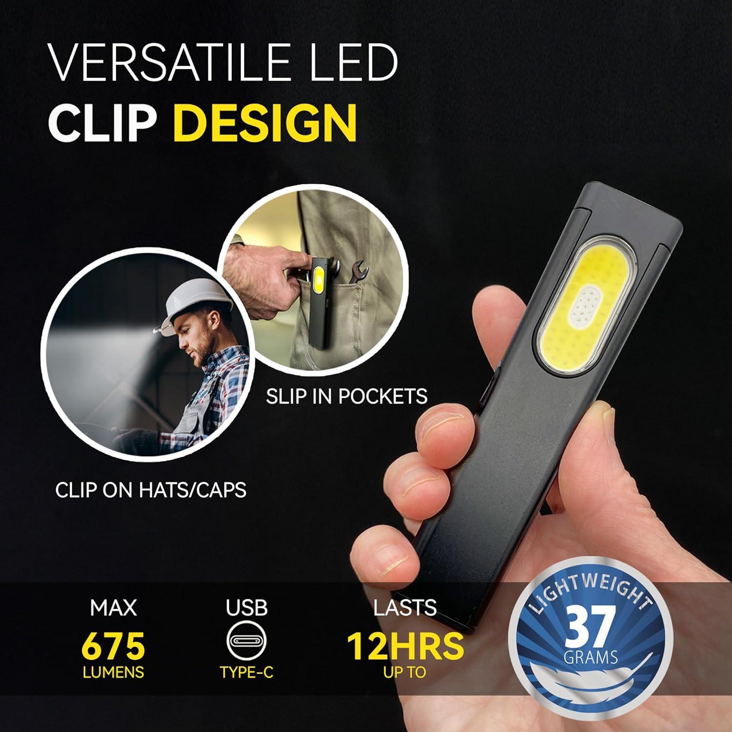 Linterna LED Recargable CLT-60009, Compacta y Resistente al Agua