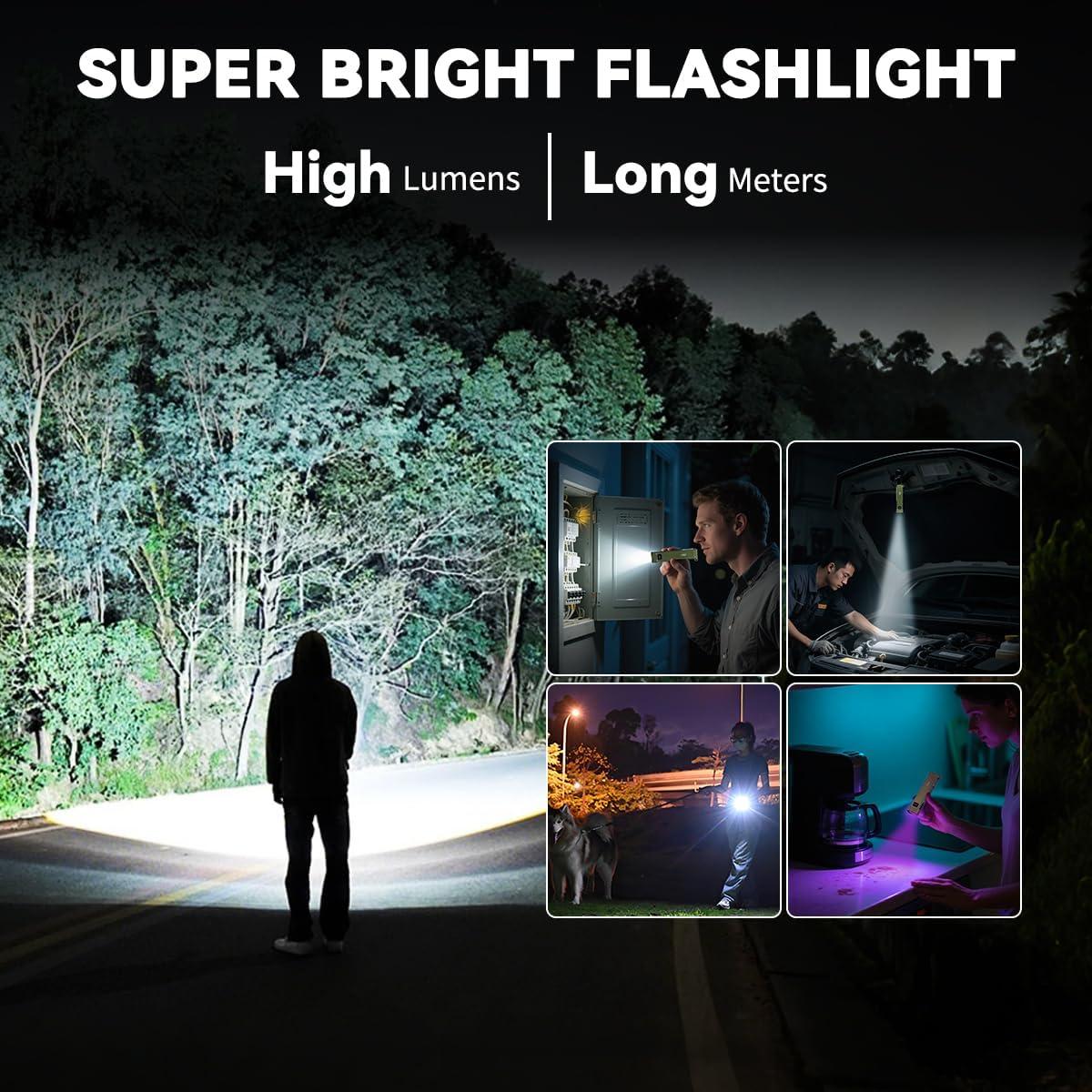 Linterna EDC Recargable 2Pack Yuyao KeRun 9 Modos LED UV