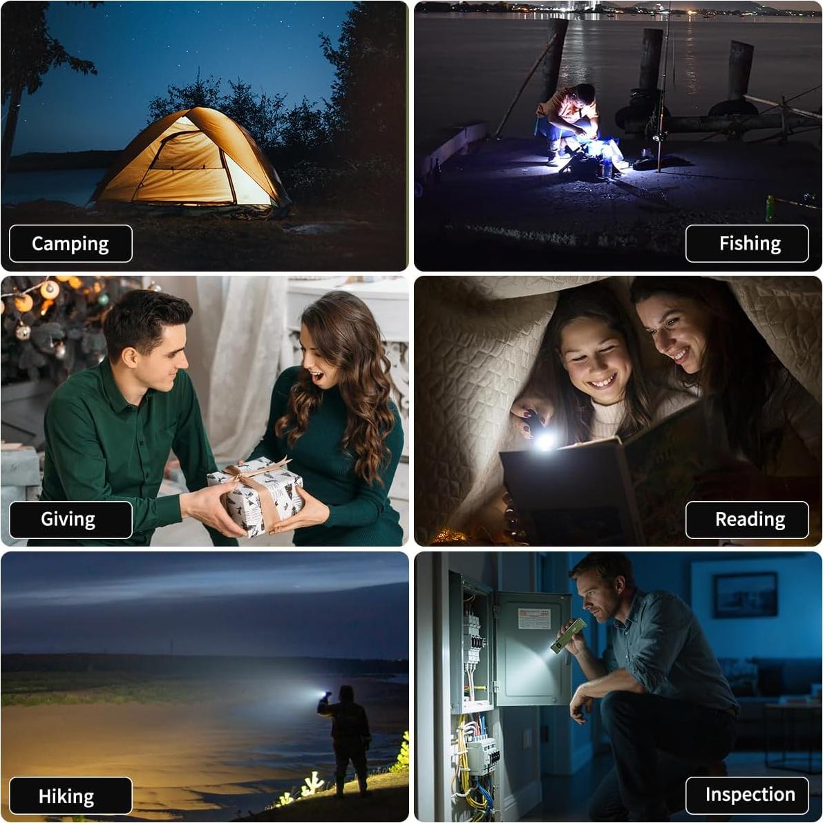 Linterna EDC Recargable 2Pack Yuyao KeRun 9 Modos LED UV