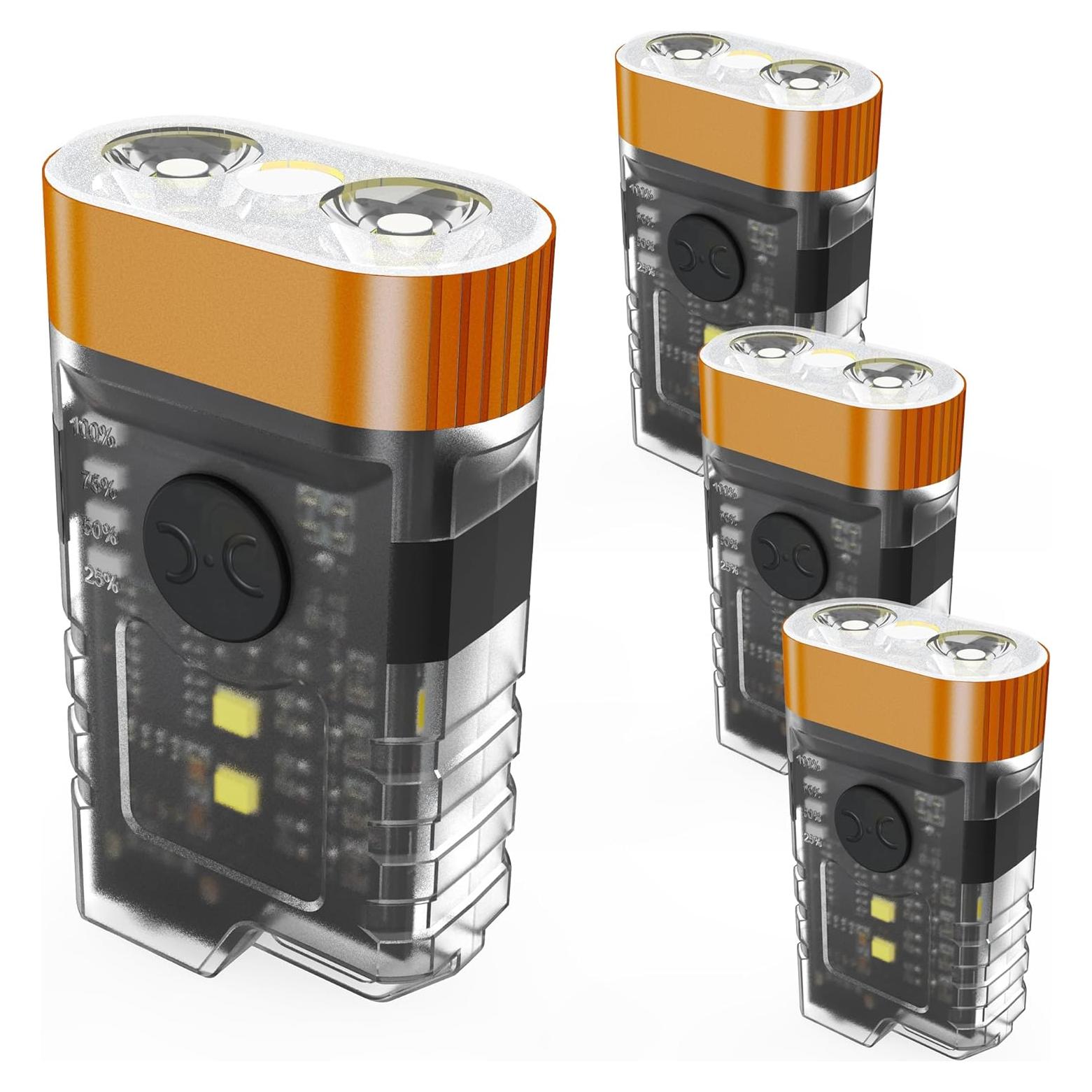 Linterna Mini COOZAMING MNX1 Recargable USB C 10 Modos Naranja