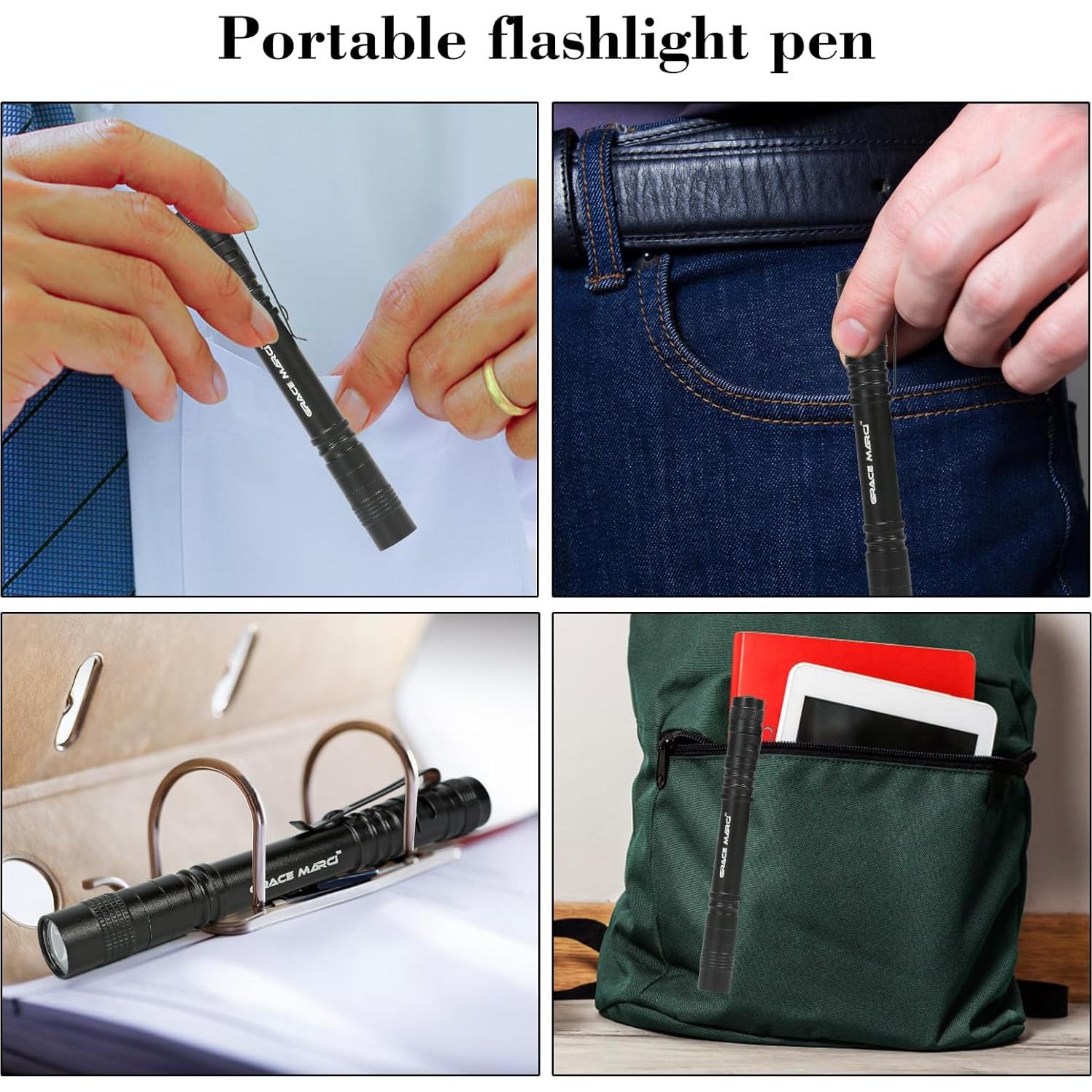 Paquete de 5 Linternas Tácticas EDC Grace Marci 200LM