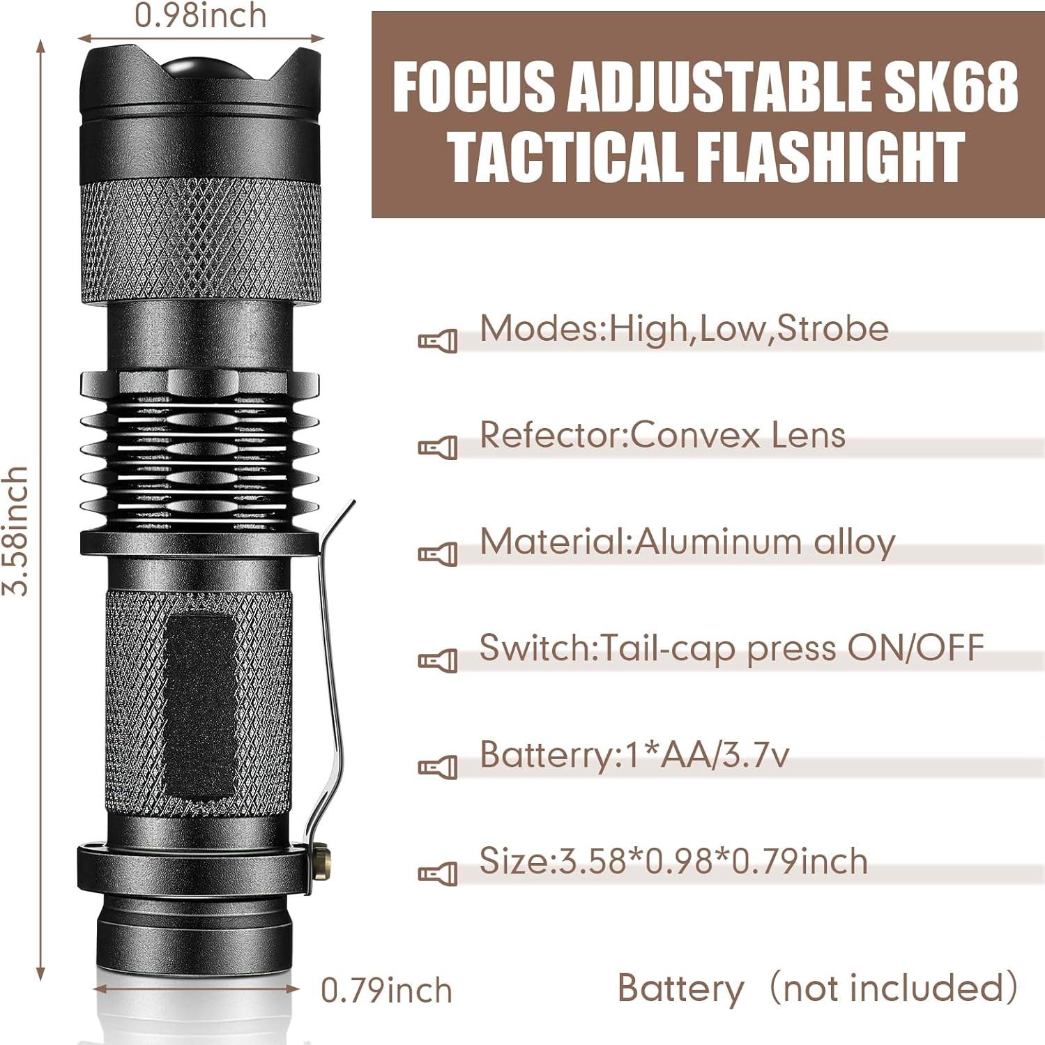 Mudder Paquete de 10 Mini Linternas LED 3 Modos Ajustables