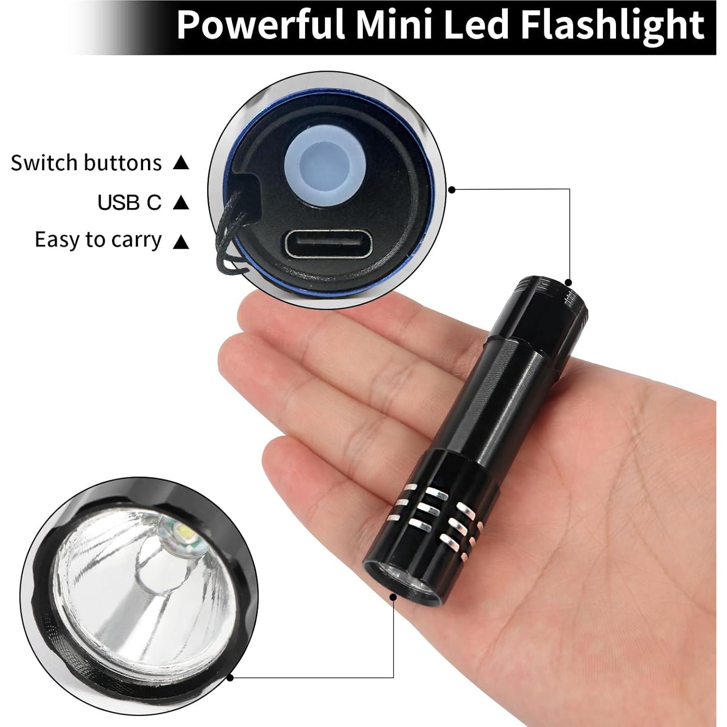 Paquete de 6 Linternas LED Recargables Hilngav 300 Lúmenes