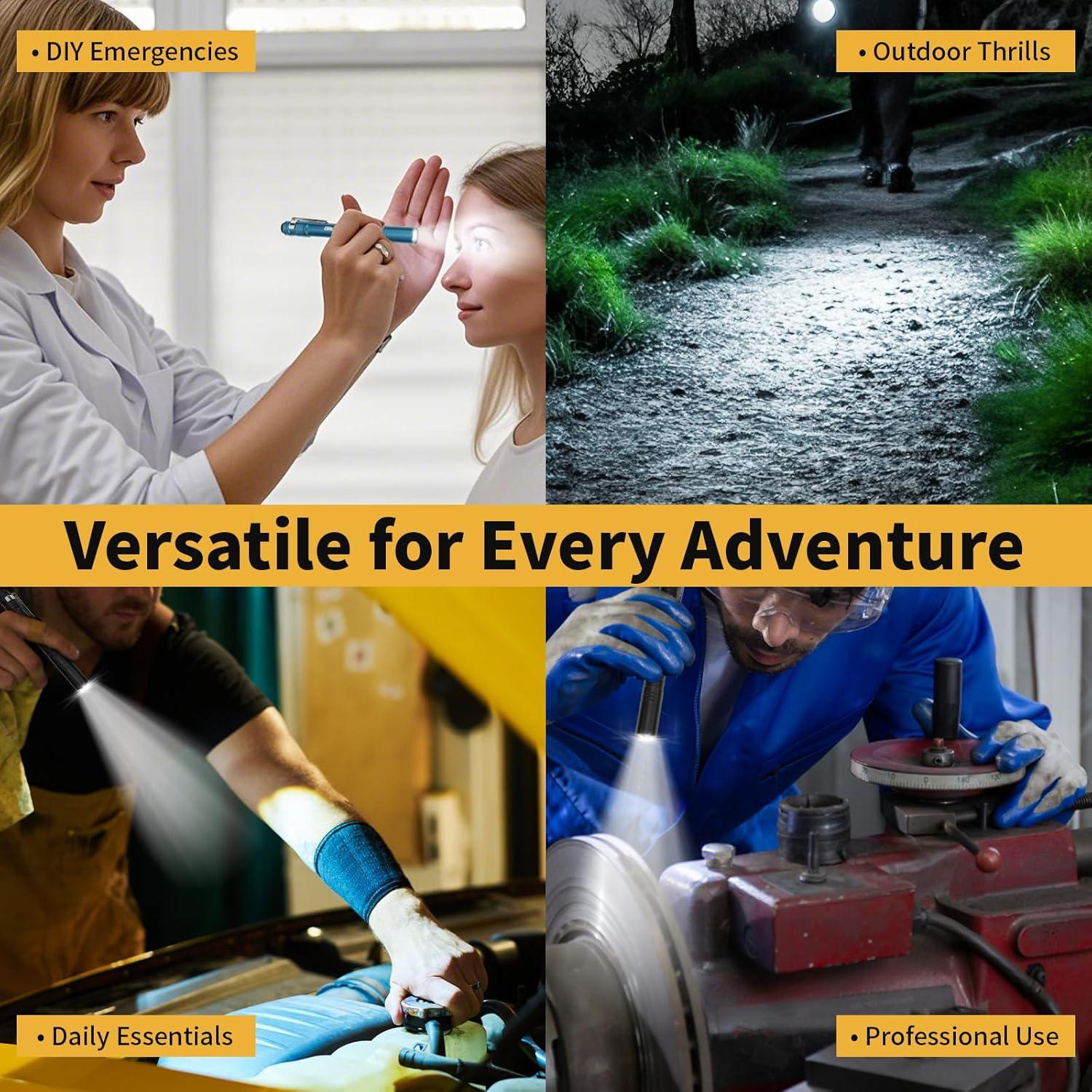 Linterna LED de bolsillo GRENPRO azul, 4 unidades, 140g